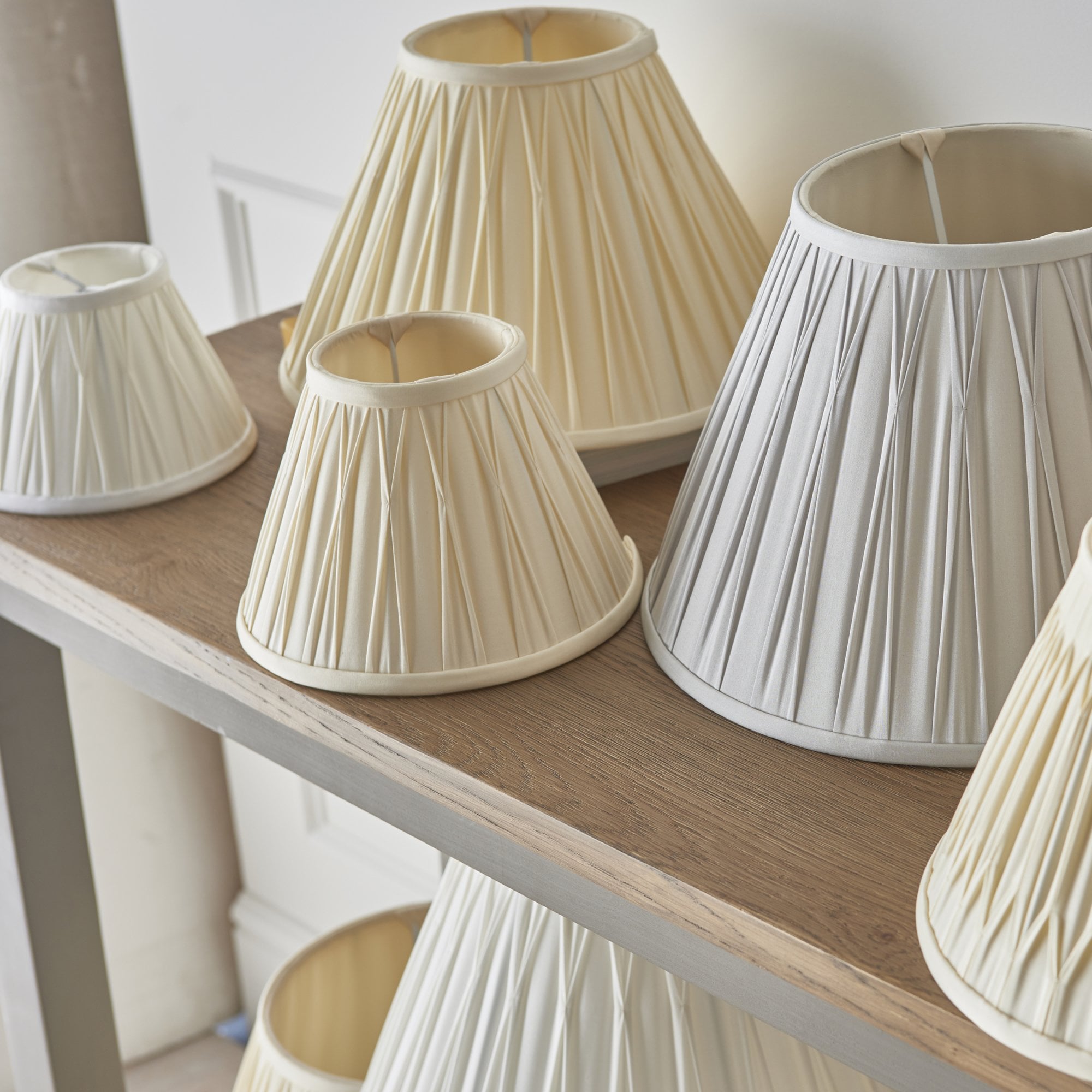 Endon Chatsworth 8" Single Light Shade - Ivory Silk - Shade Only