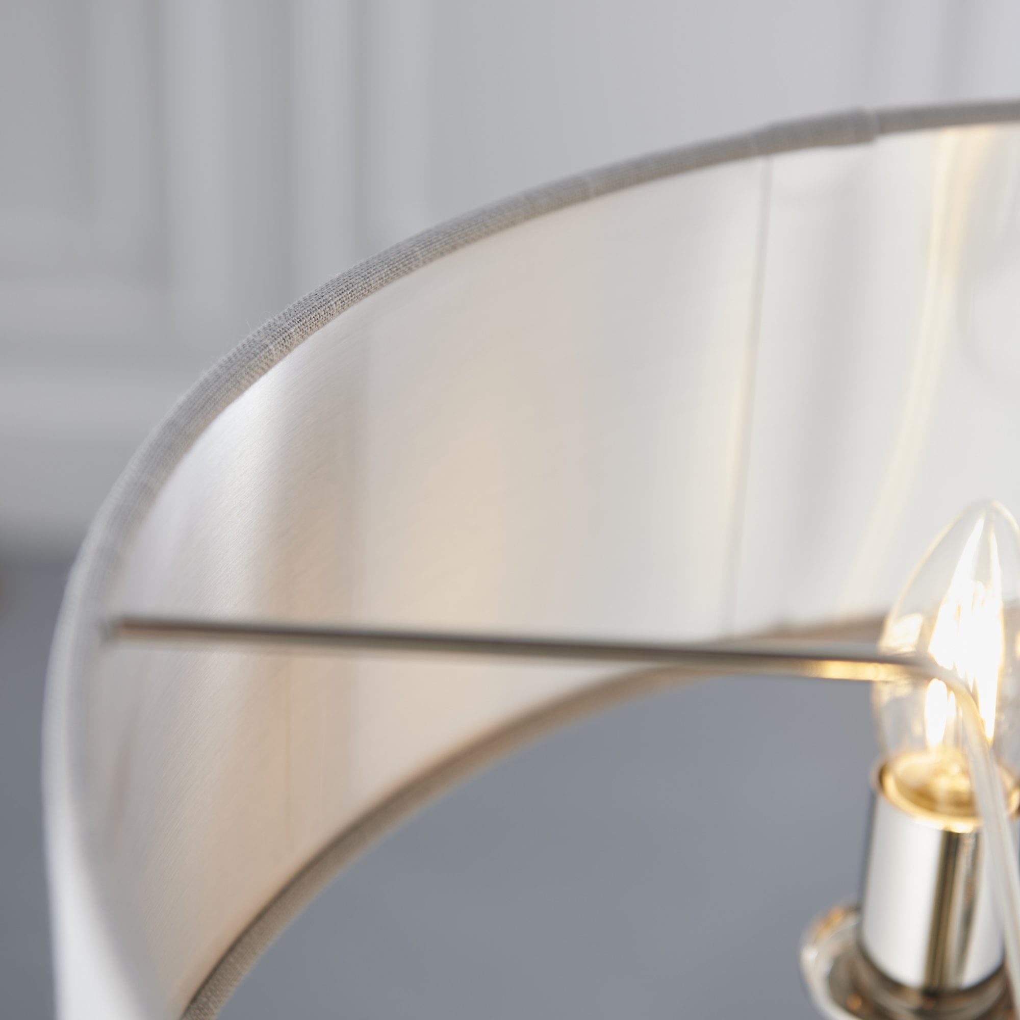 Endon Highclere 3 Light Pendant - Bright Nickel Plate & Charcoal Fabric