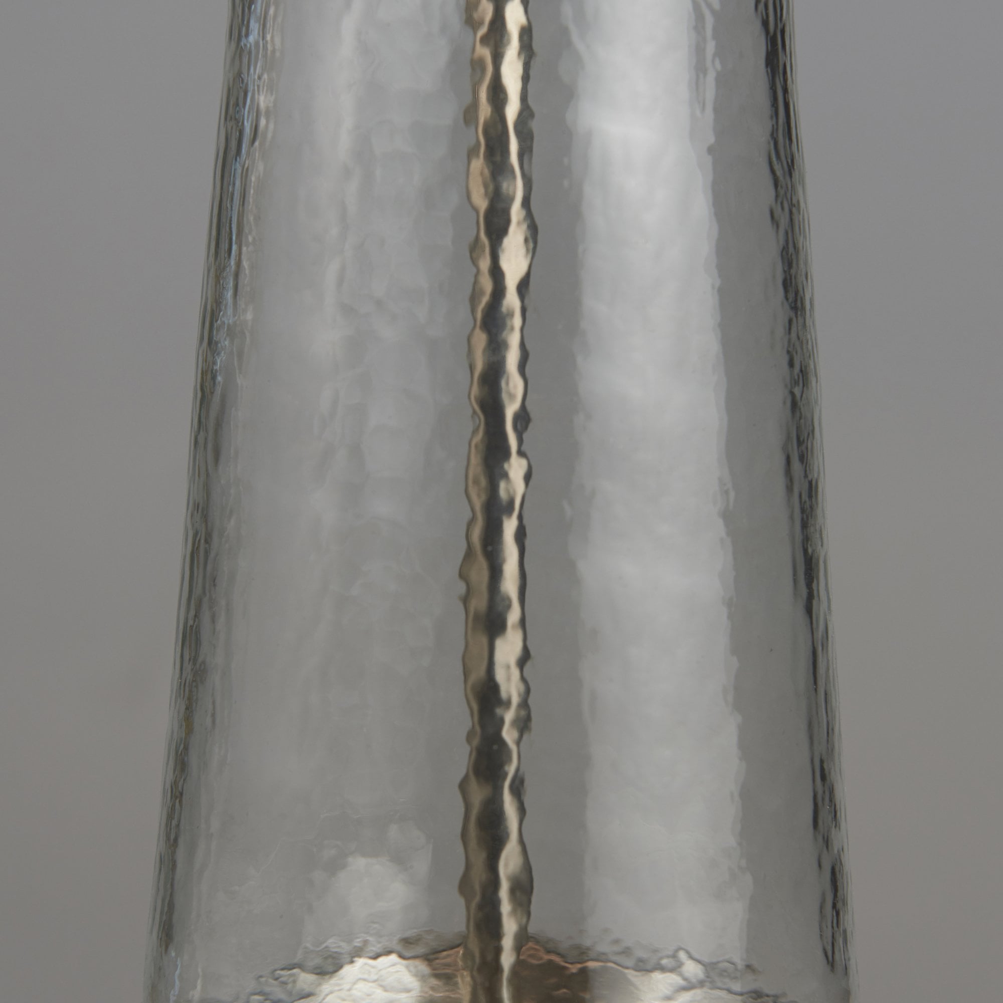 Endon Winslet Single Light Table Lamp - Clear Hammered Glass & Grey & Silver Velvet