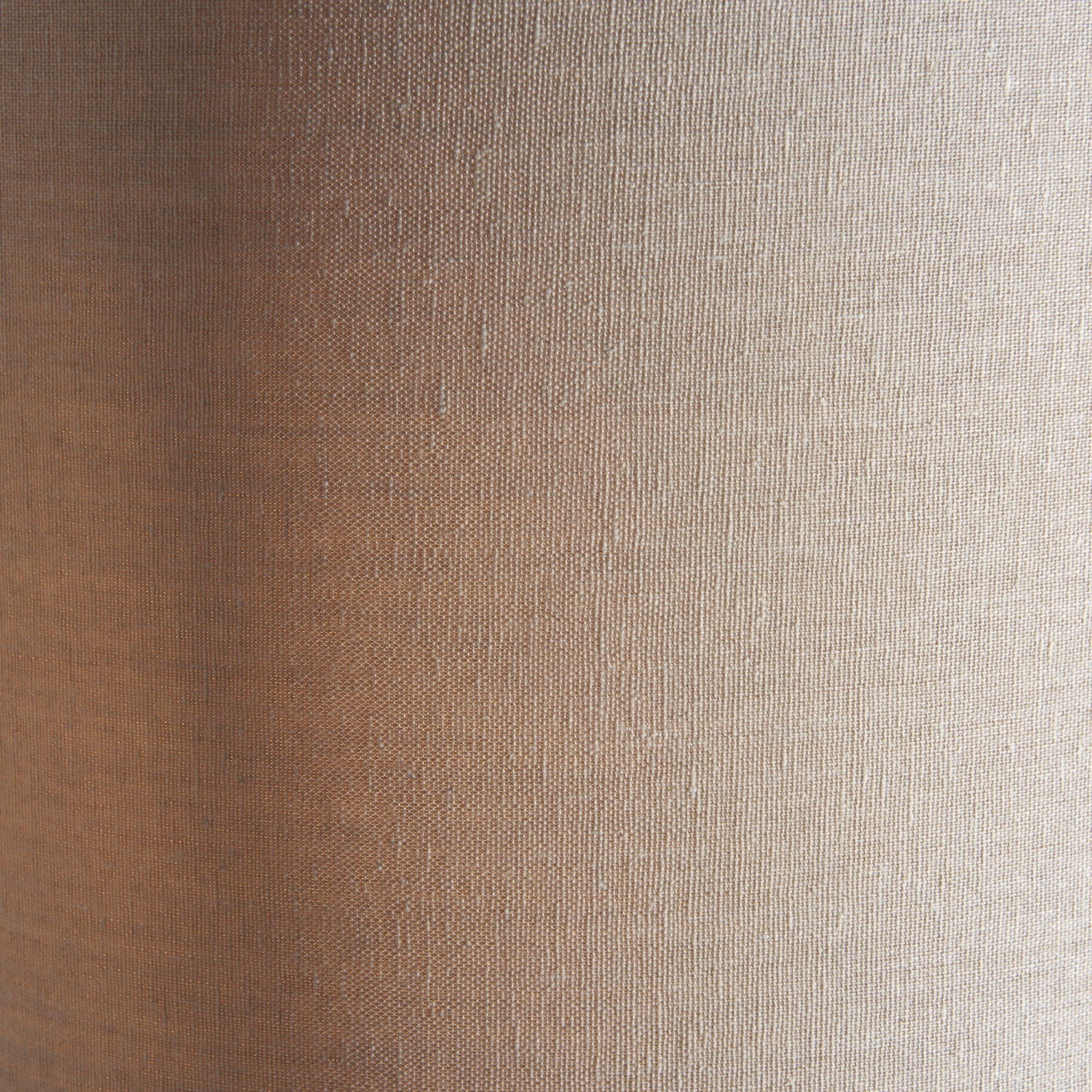 Endon Fraser Single Light Floor Lamp - Satin Brass Plate & Neutral Linen Mix Fabric