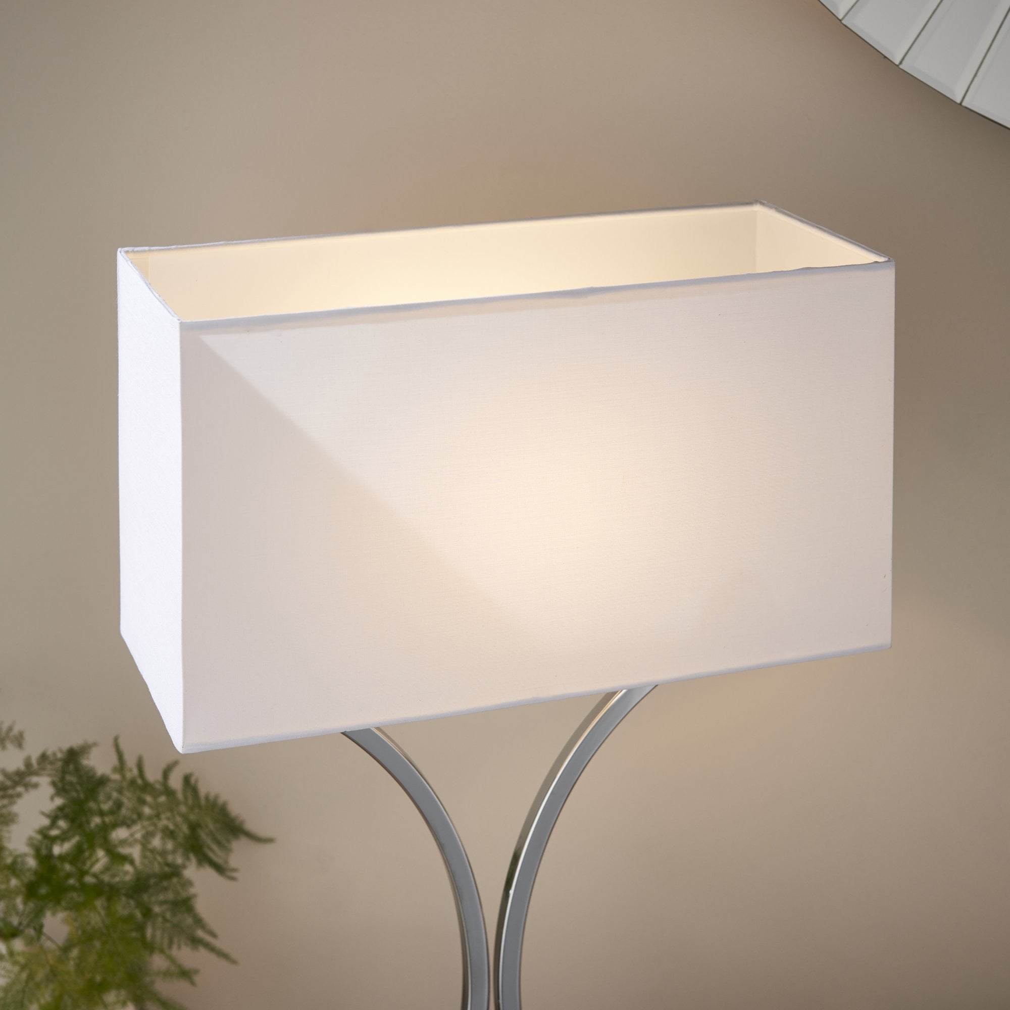 Endon Epalle Single Light Table Lamp  - Chrome Plate & White Acrylic