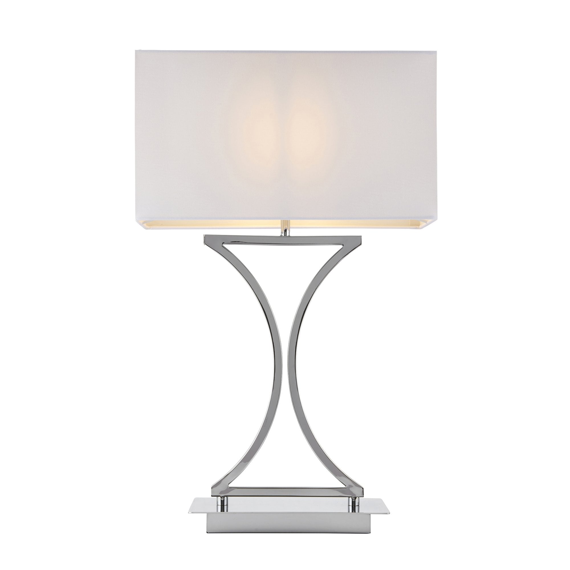 Endon Epalle Single Light Table Lamp  - Chrome Plate & White Acrylic