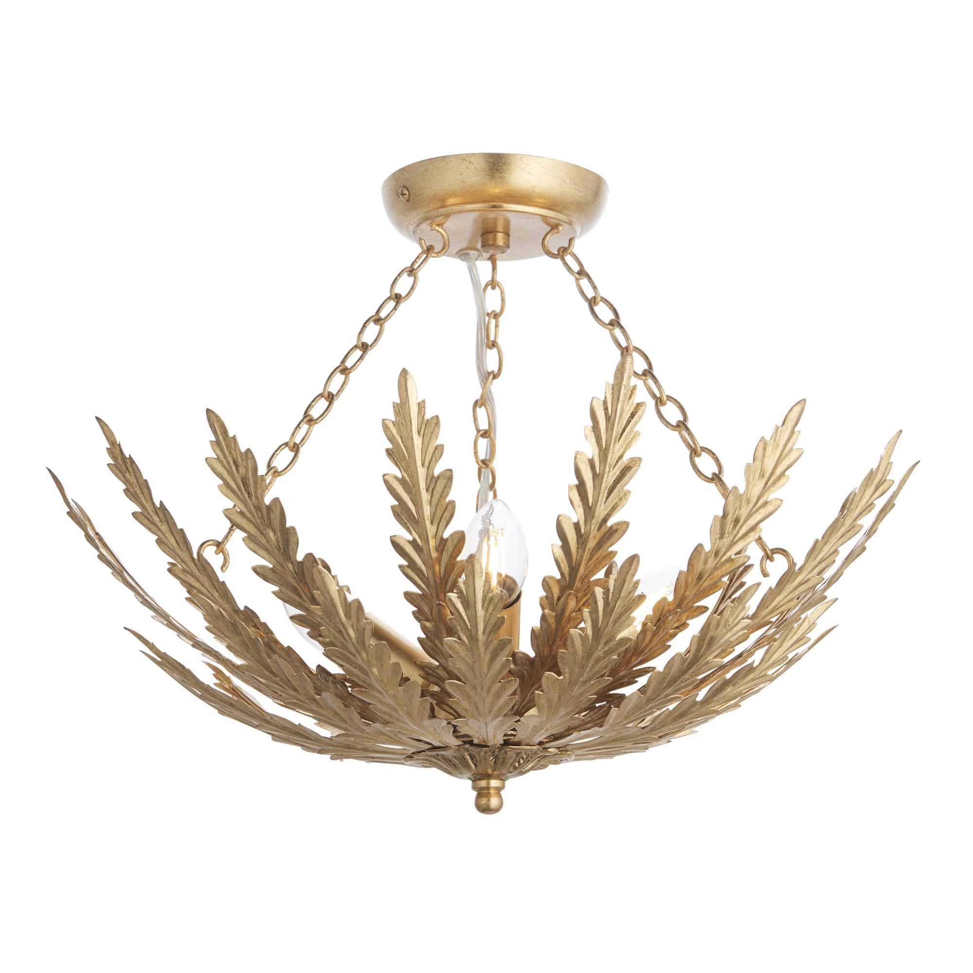 Endon Delphine 3 Light Flush -  Gold Leaf
