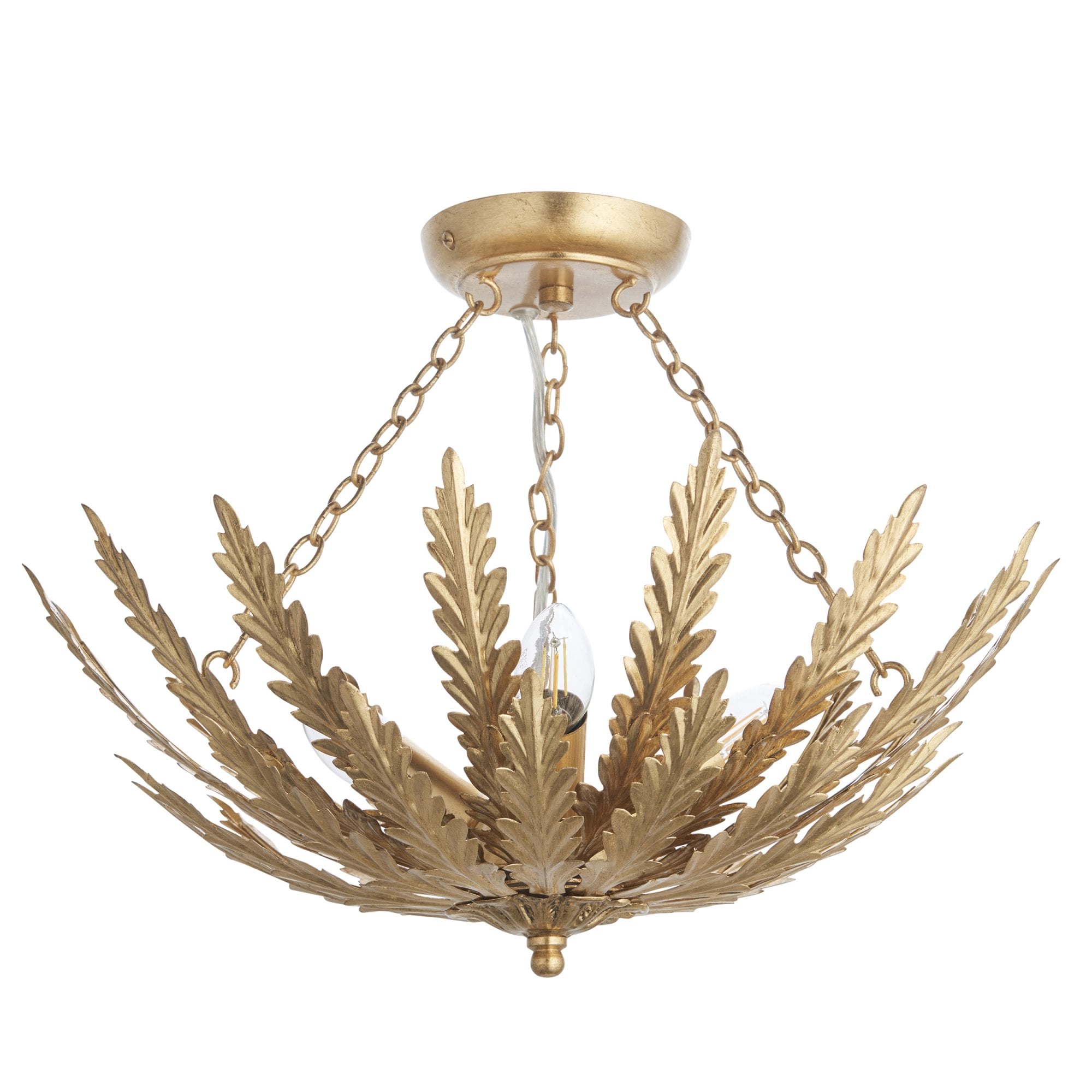Endon Delphine 3 Light Flush -  Gold Leaf