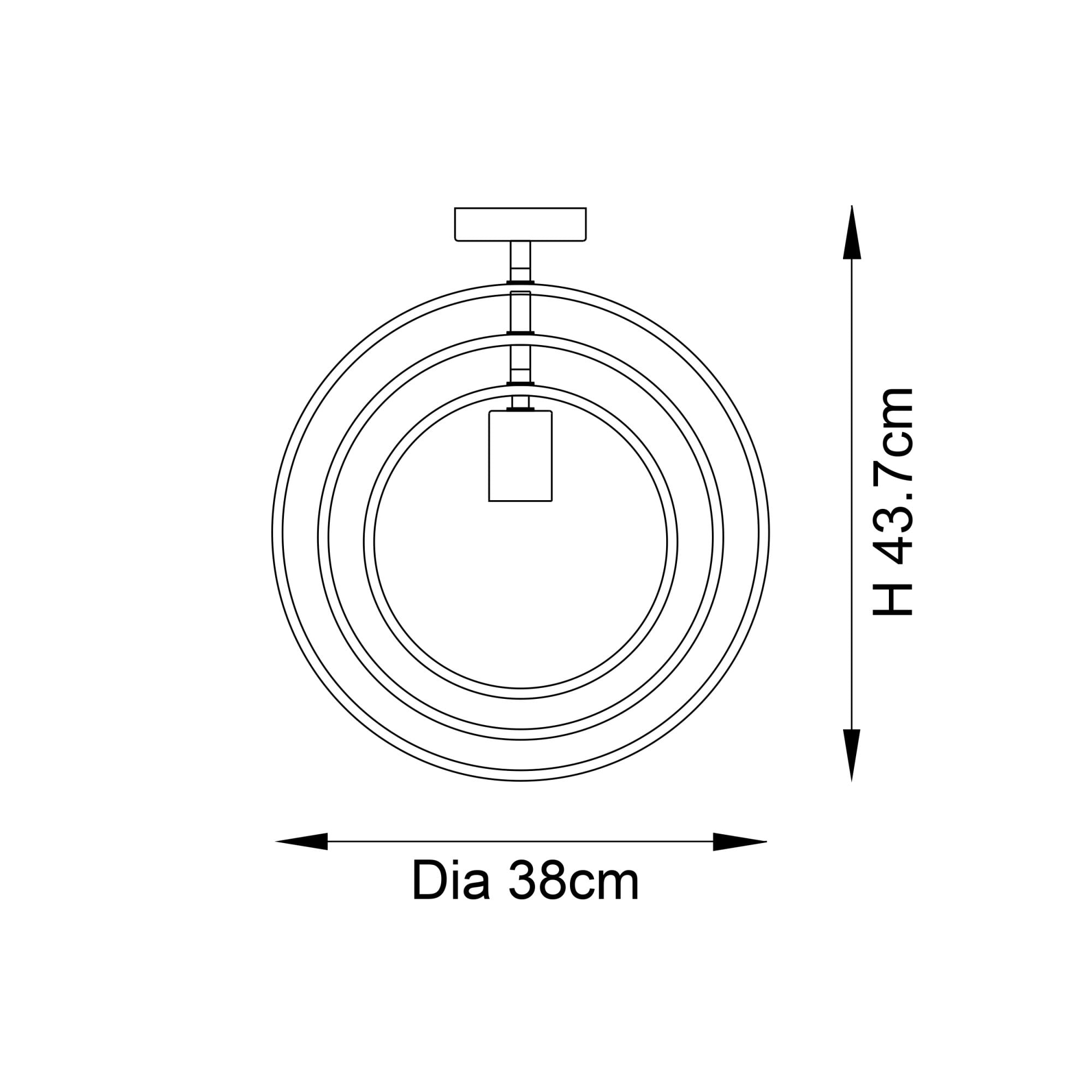 Endon Merola Single Light Semi Flush - Chrome Plate & Clear Faceted Acrylic