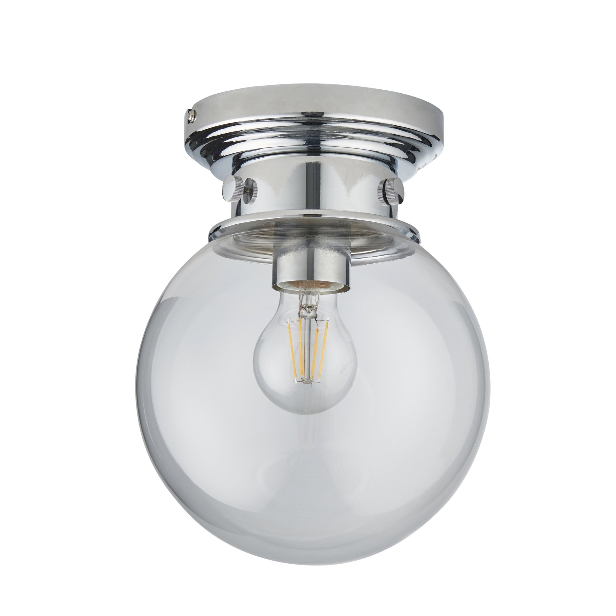 Endon Cheswick Single Light Flush - Chrome Plate & Clear Glass