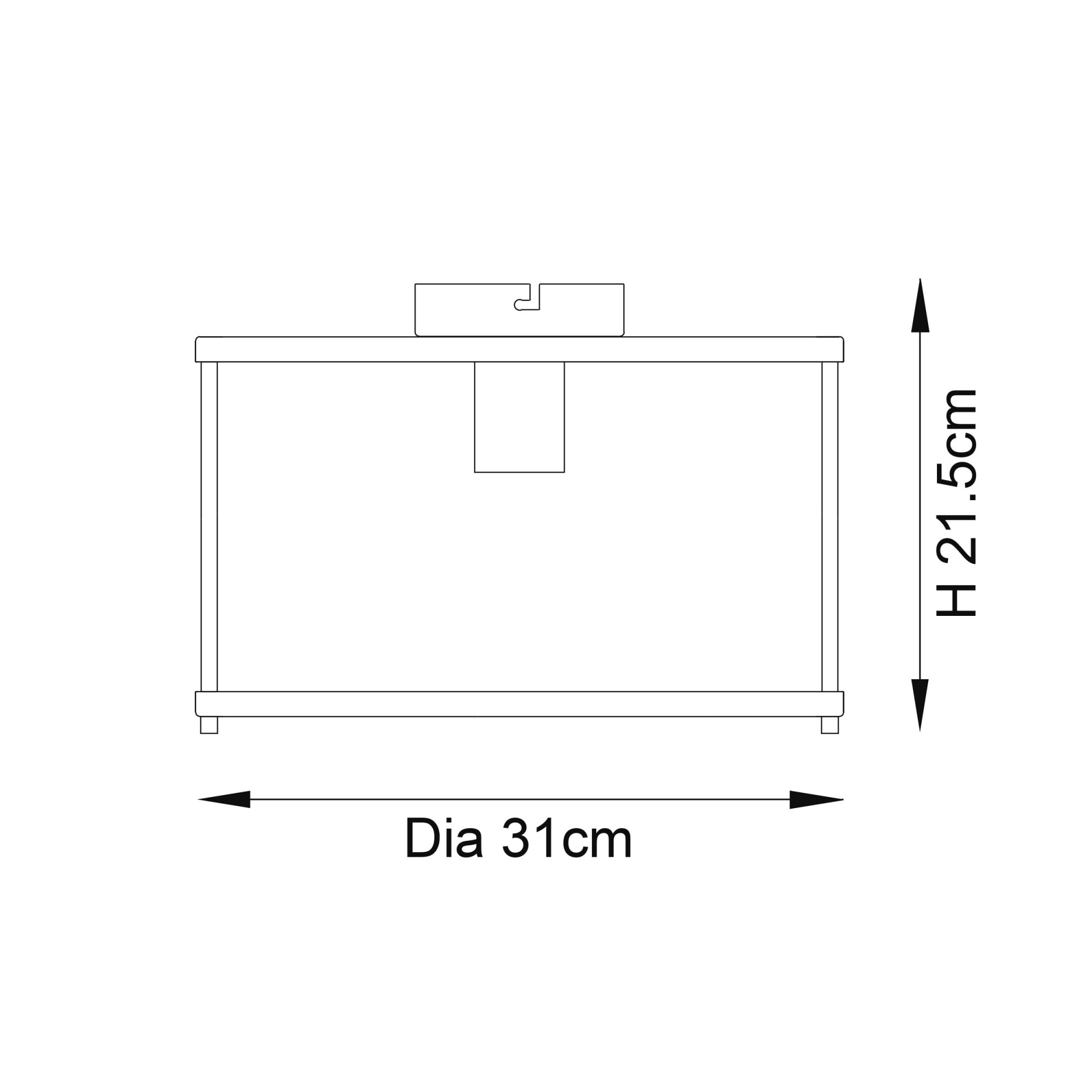 Endon Hopton Single Light Flush -  Bright Nickel Plate & Clear Glass