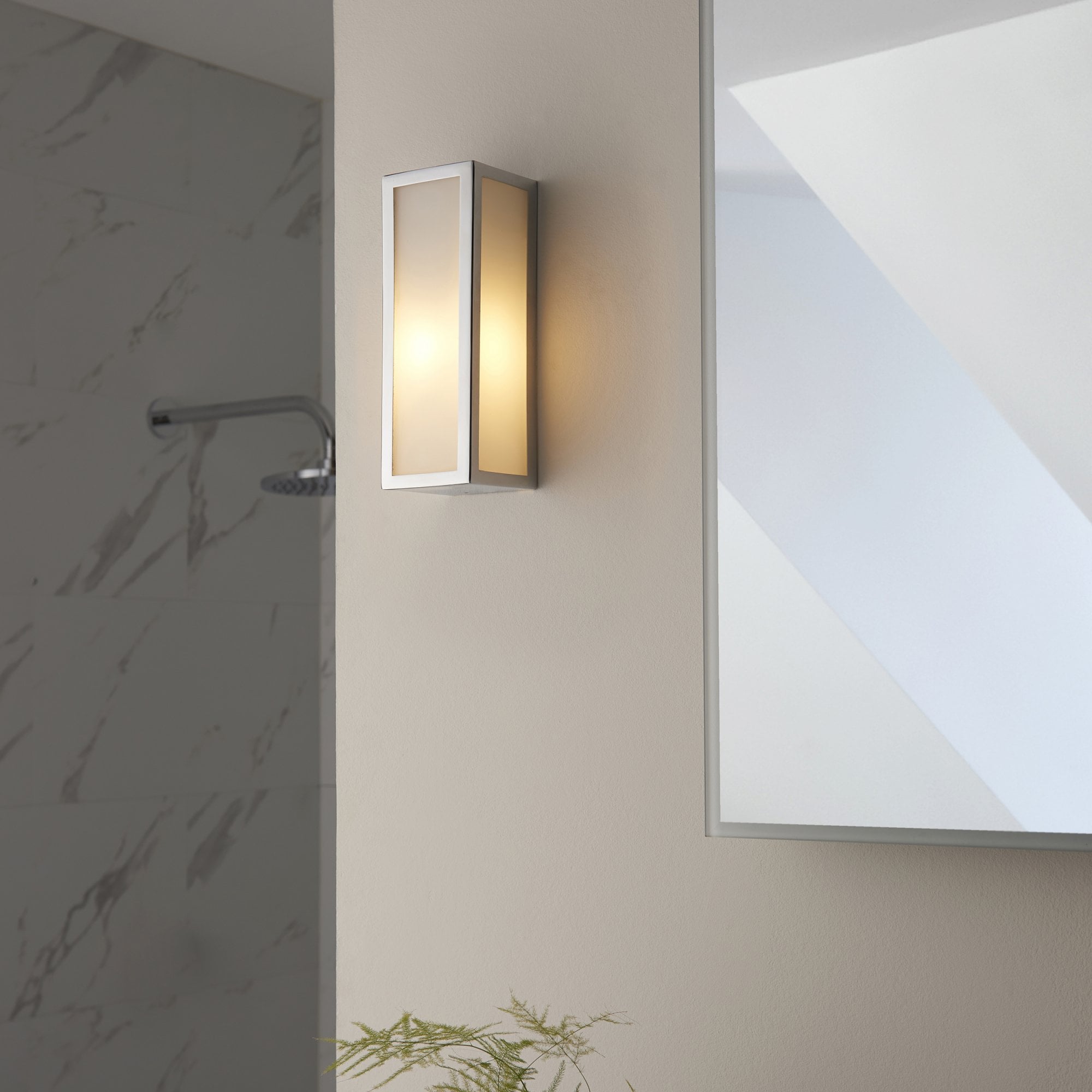 Endon Newham Single Light Wall - Chrome Plate & Frosted Glass
