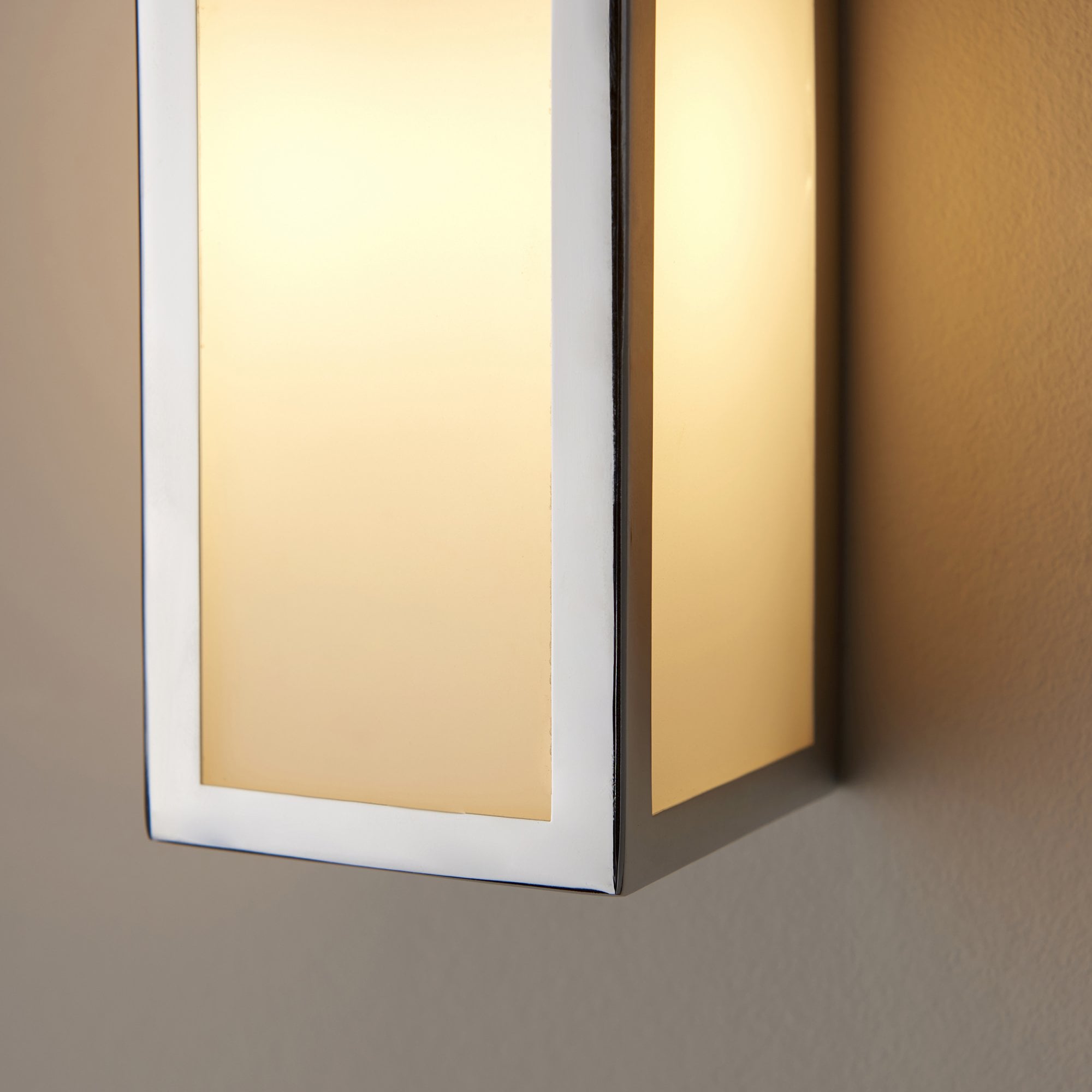 Endon Newham Single Light Wall - Chrome Plate & Frosted Glass