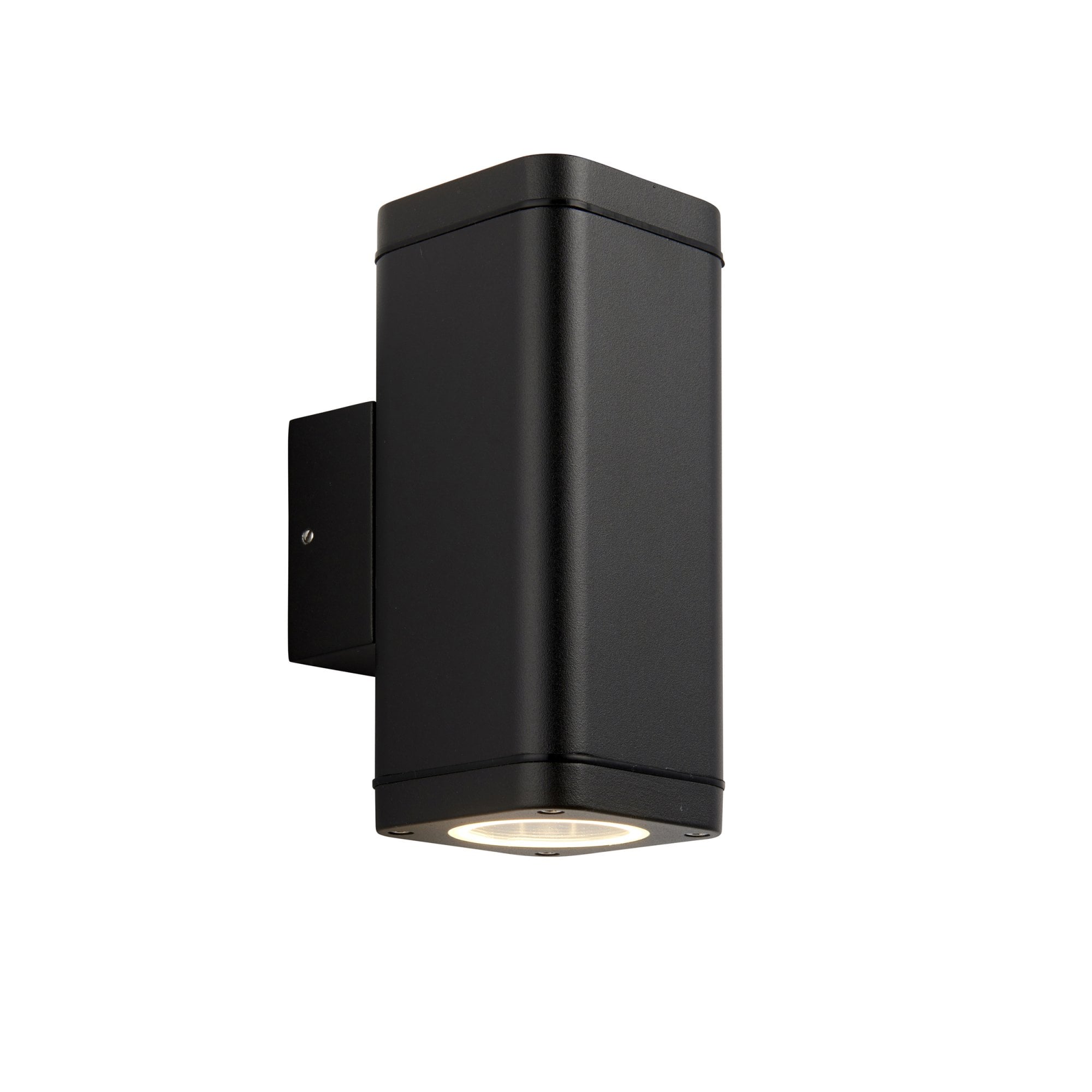 Endon Milton 2 Light Wall -  Textured Black & Clear Glass