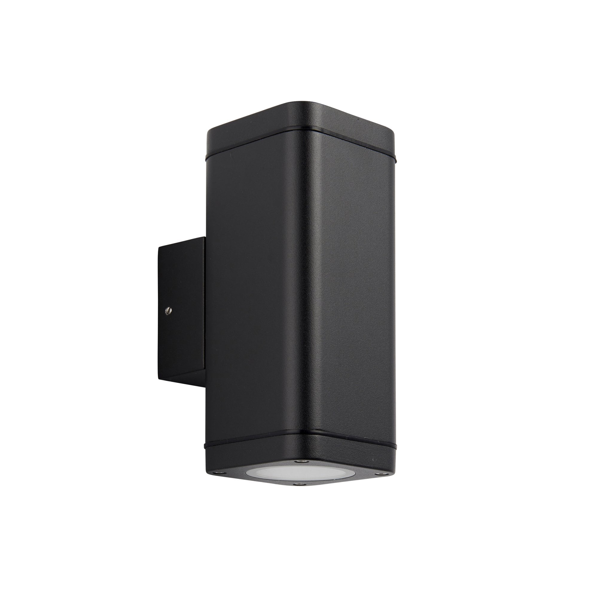 Endon Milton 2 Light Wall -  Textured Black & Clear Glass