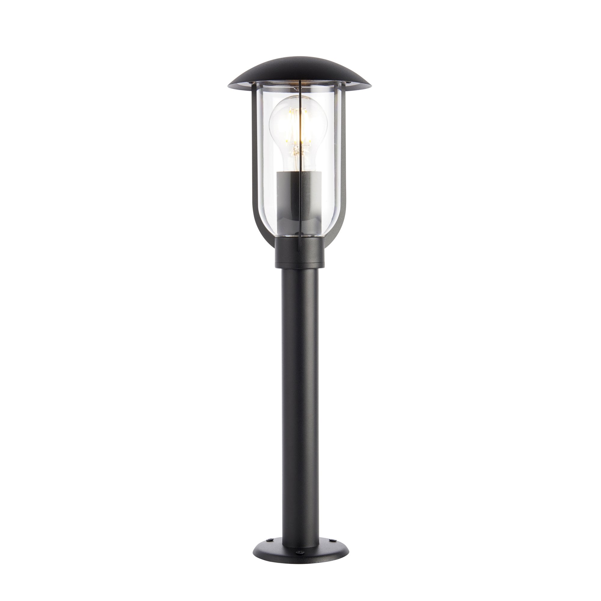 Endon Quinn Single Light Floor Lamp -  Textured Black & Clear Pc