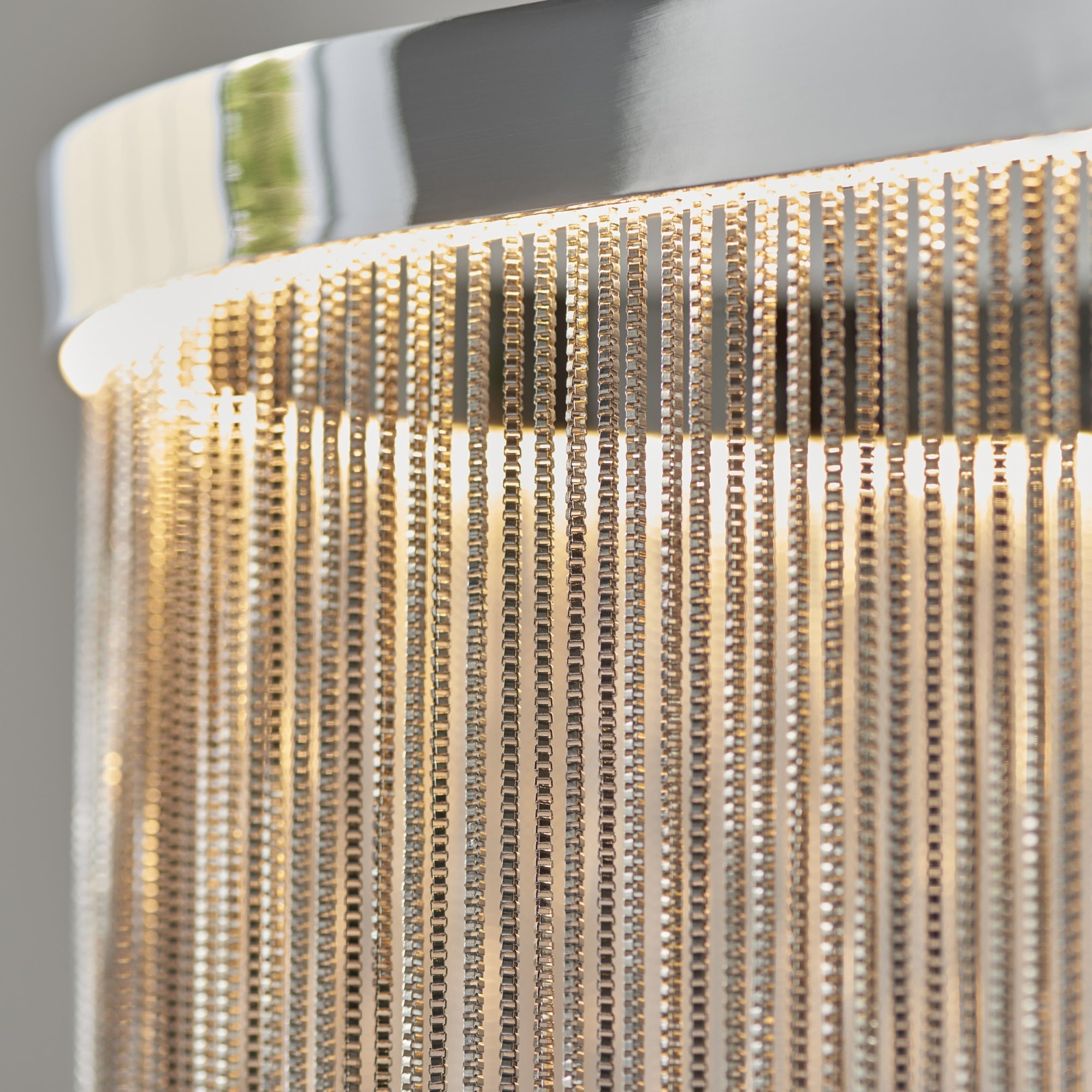 Endon Orphelia Single Light Oval Pendant -  Chrome Plate & Silver Effect Chain