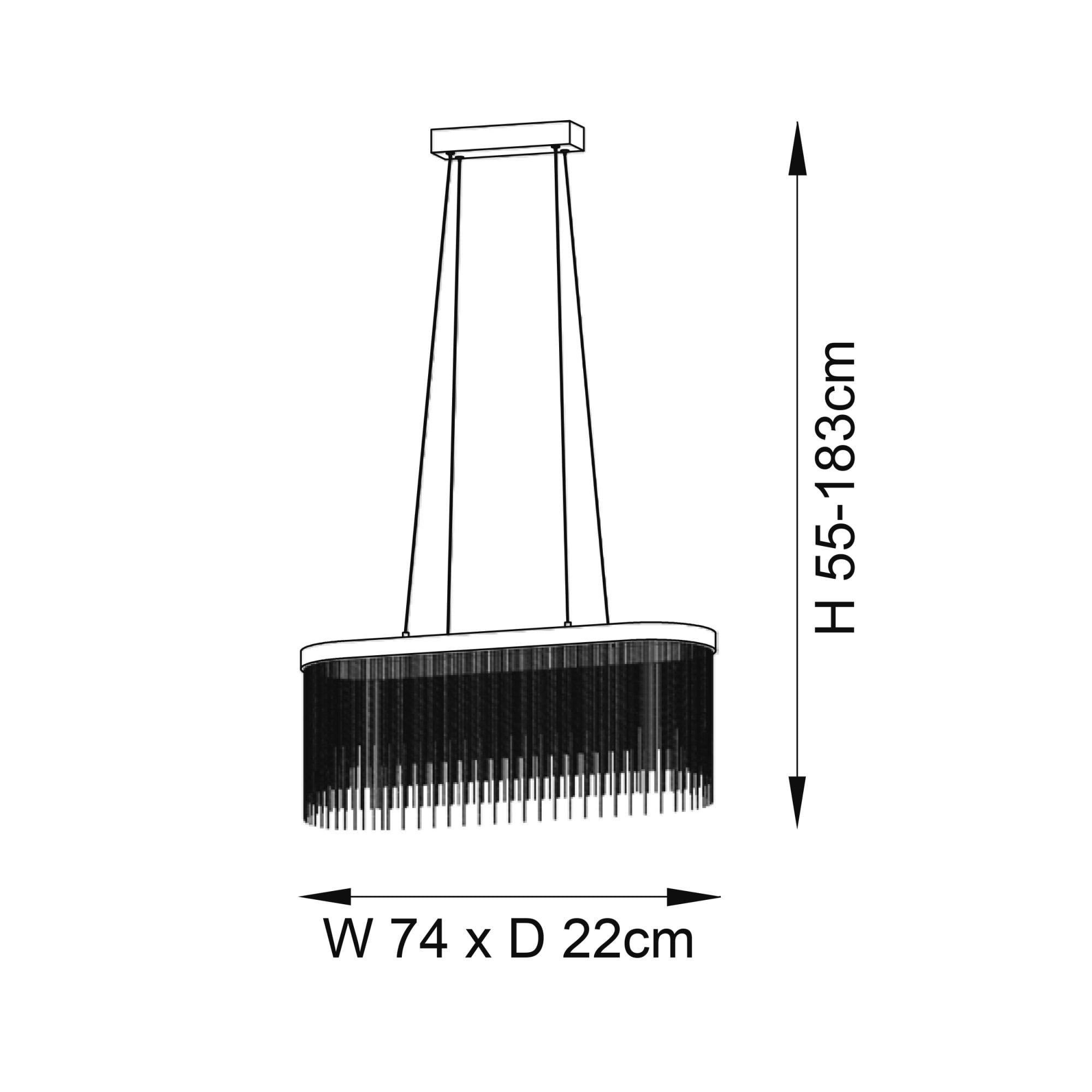 Endon Orphelia Single Light Oval Pendant -  Chrome Plate & Silver Effect Chain