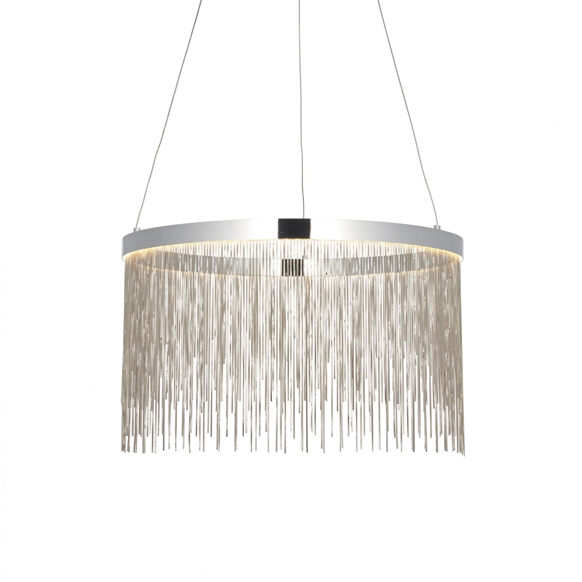 Endon Zelma Colour Temp. Adjustable Single Light Pendant - Chrome Plate & Silver Effect Chain