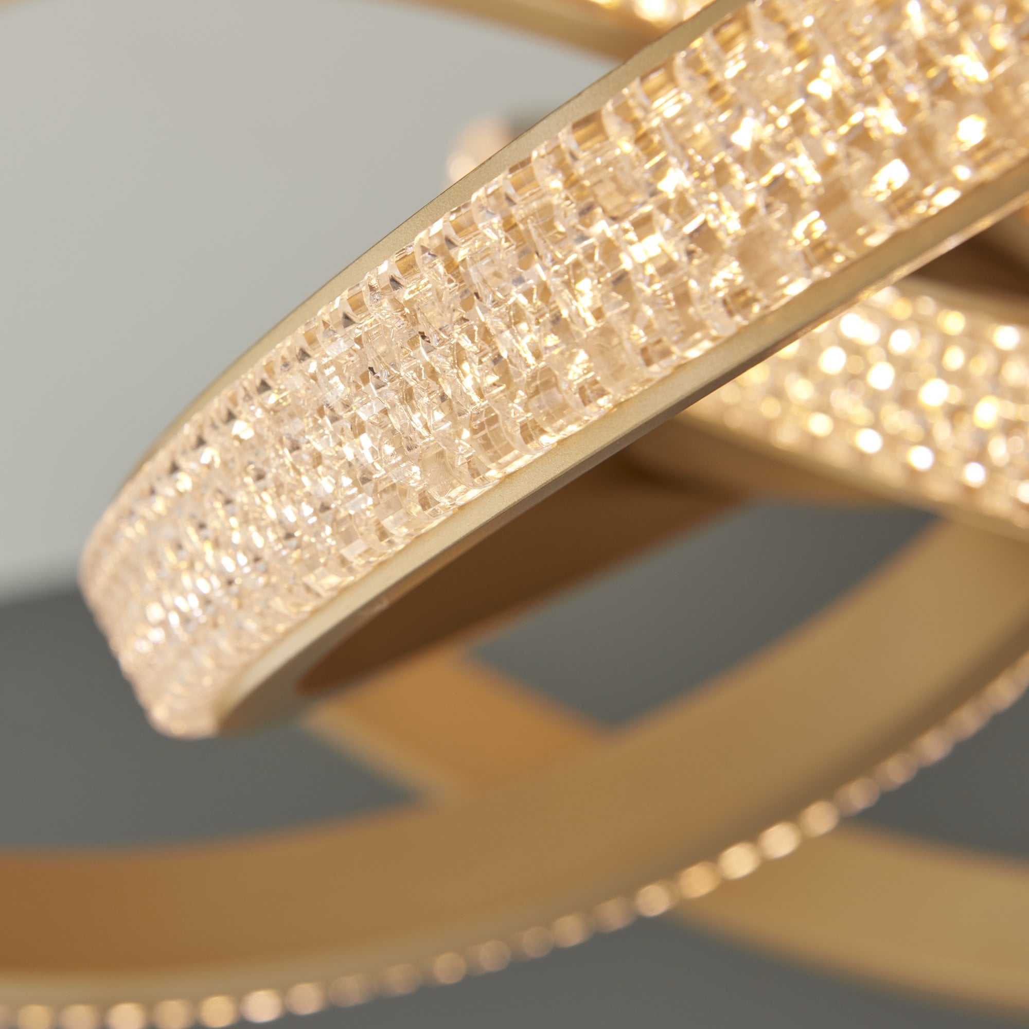 Endon Lorenzo 4 Light Semi Flush -  Satin Gold Paint & Clear Acrylic