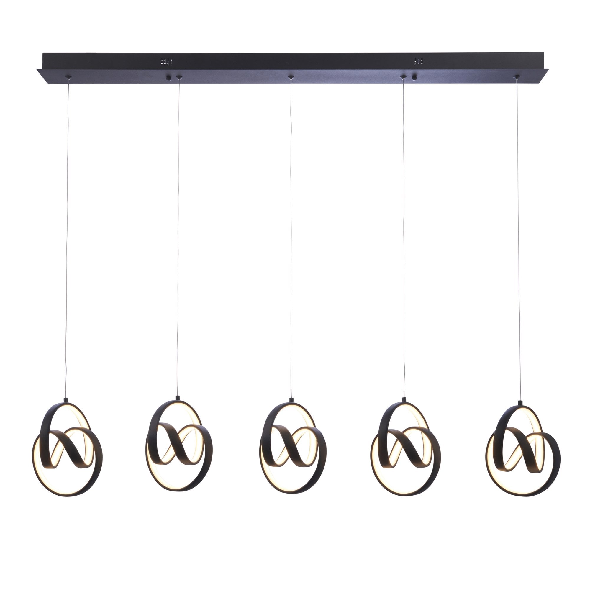 Endon Cosma 5 Light Pendant -  Textured Black & White Silicone