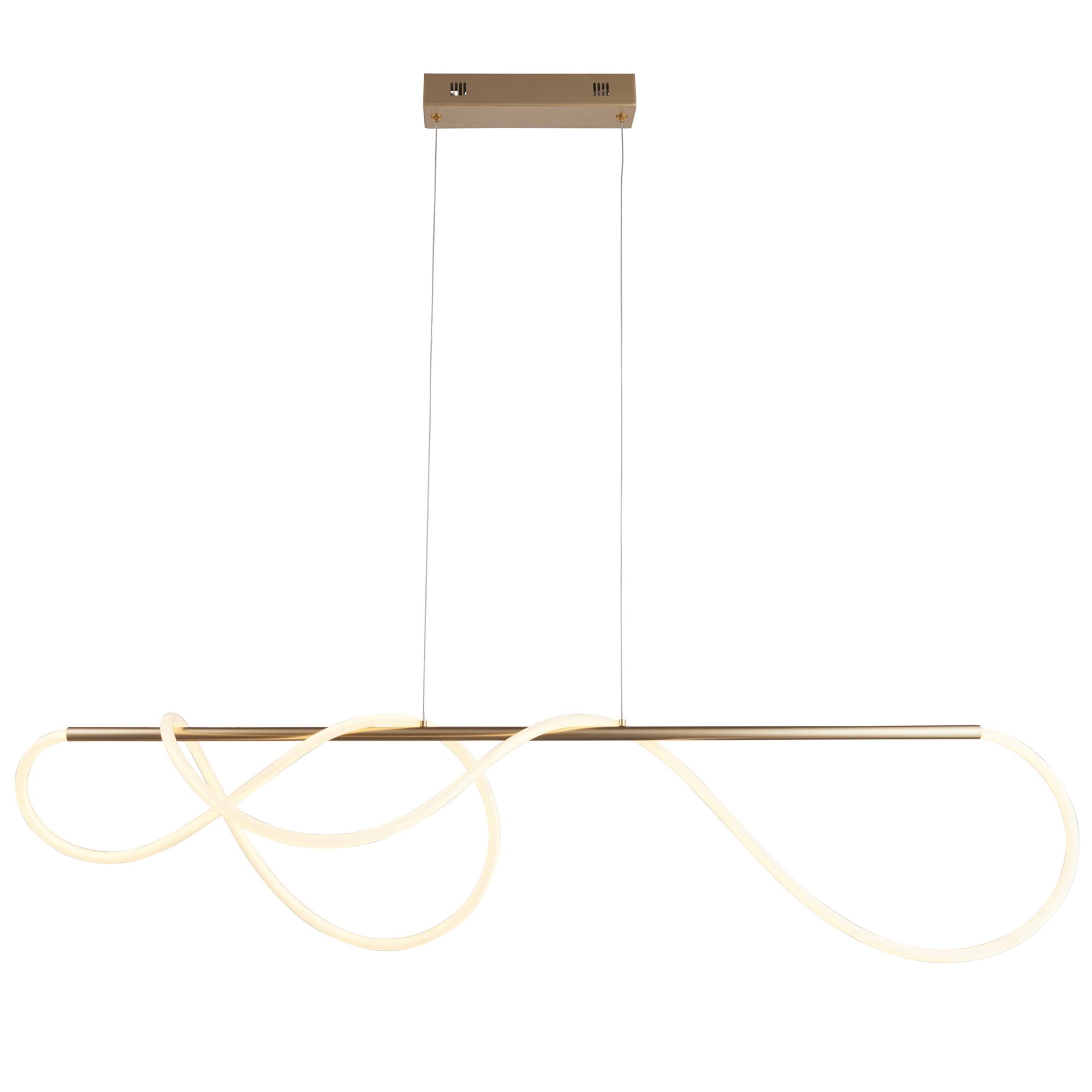 Endon Attalea Single Light Linear Pendant -  Satin Gold Paint & White Silicone