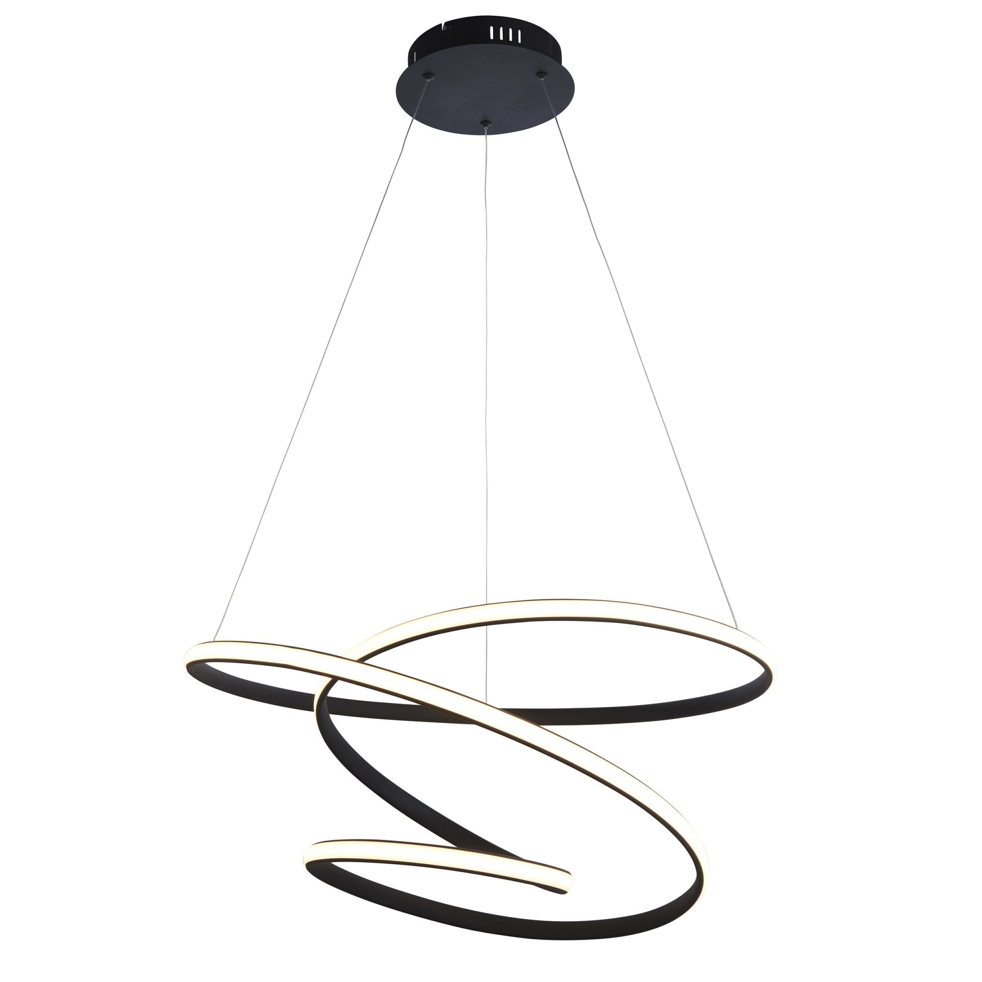 Endon Dune Single Light Pendant -  Textured Black & White Silicone