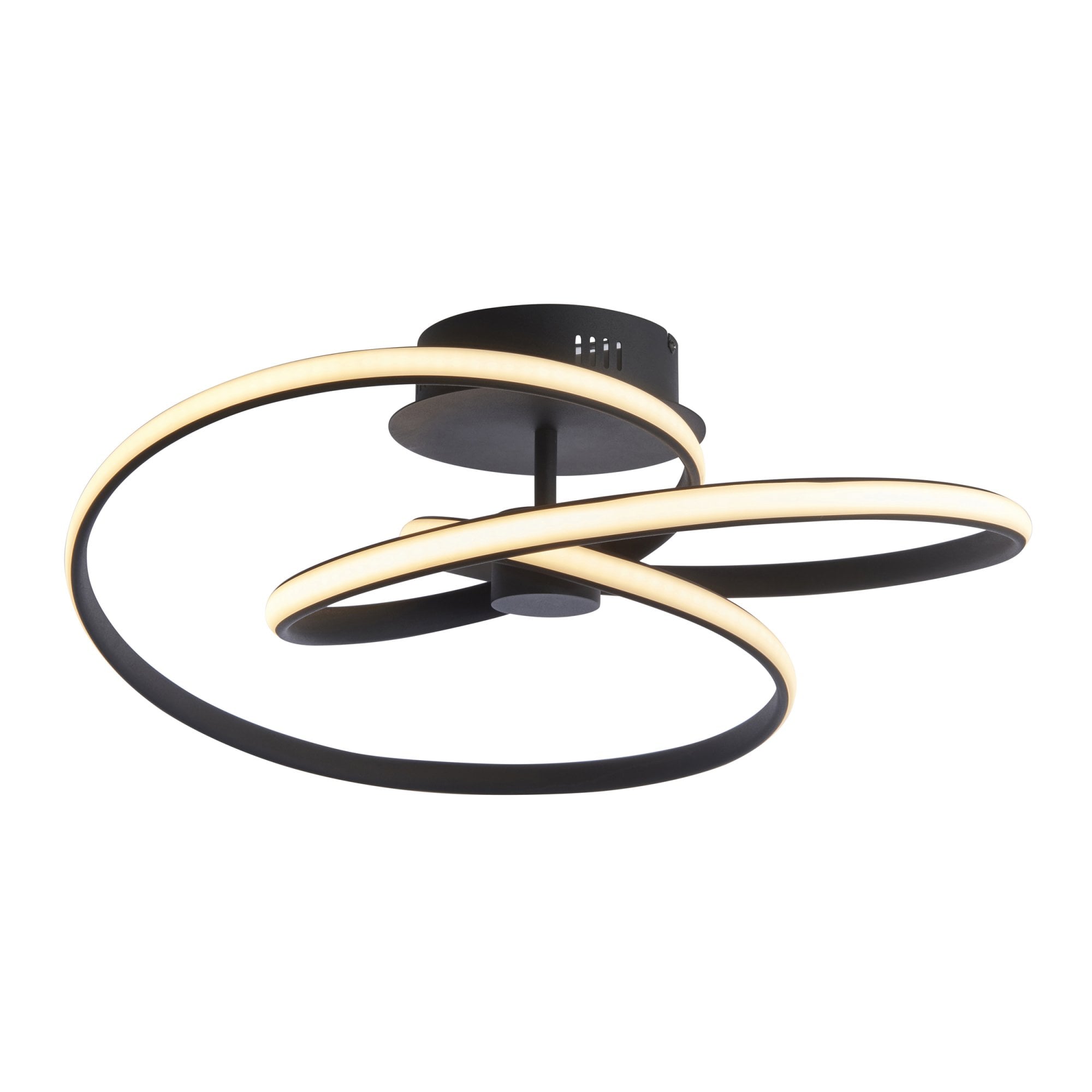 Endon Dune Single Light Semi Flush -  Textured Black & White Silicone