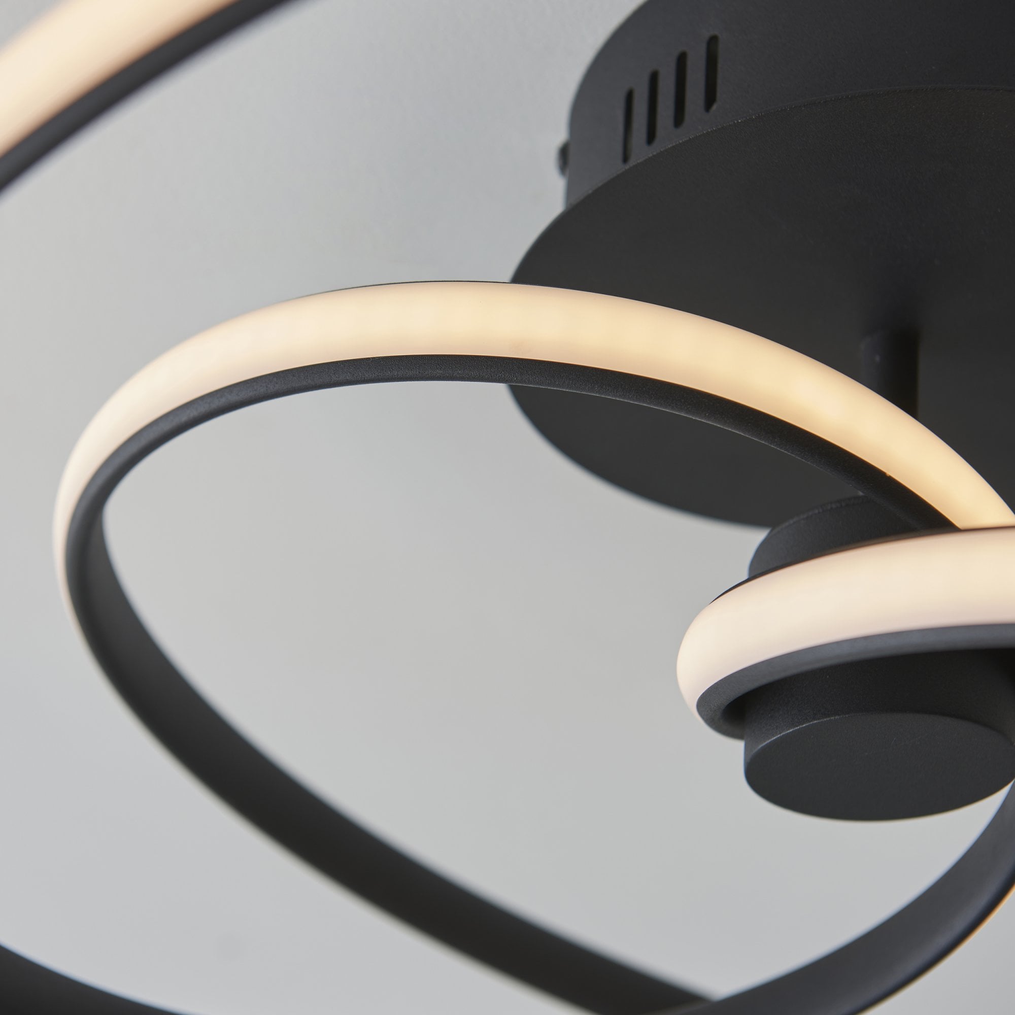 Endon Dune Single Light Semi Flush -  Textured Black & White Silicone