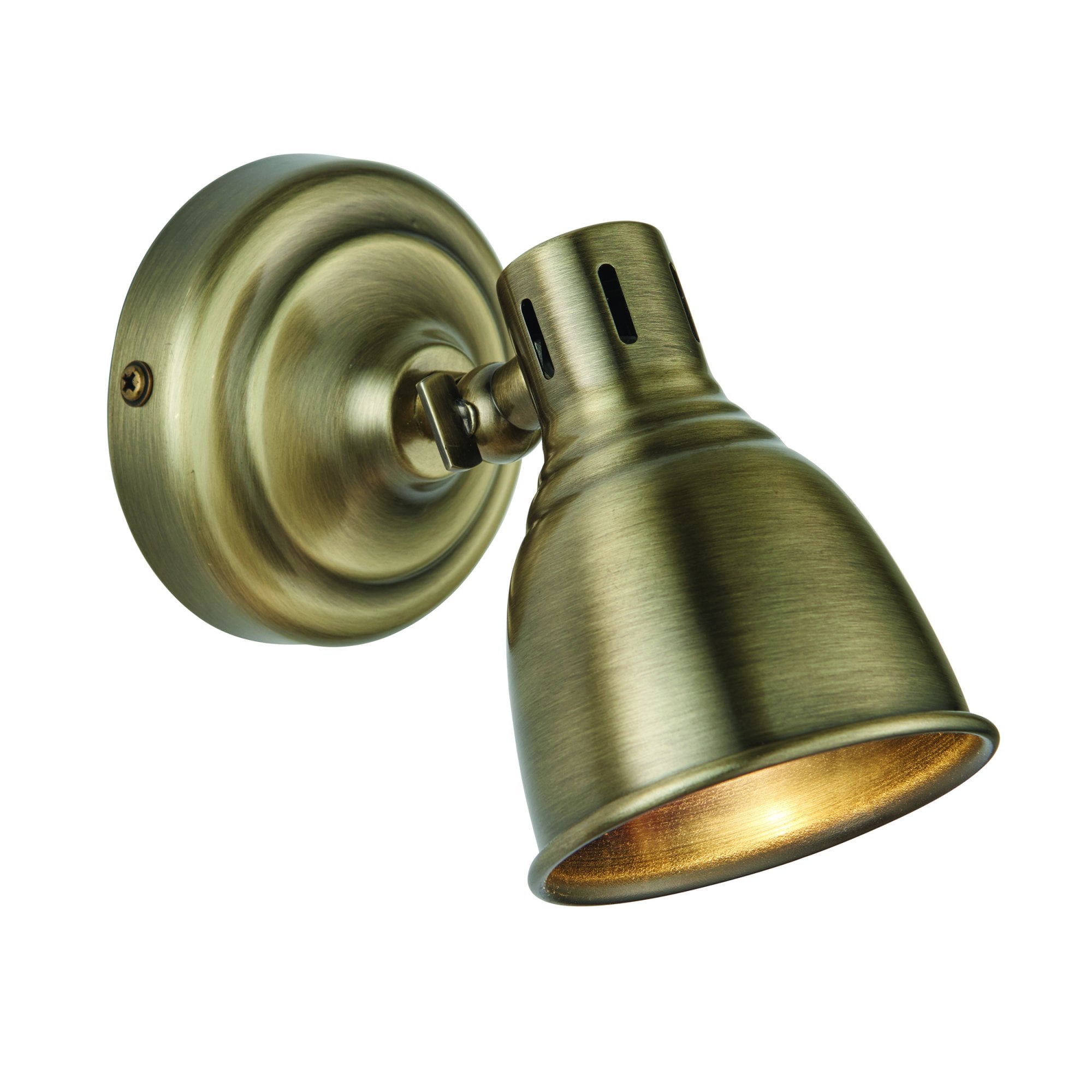 Endon Westbury Single Light Spot Light - Antique Brass Plate