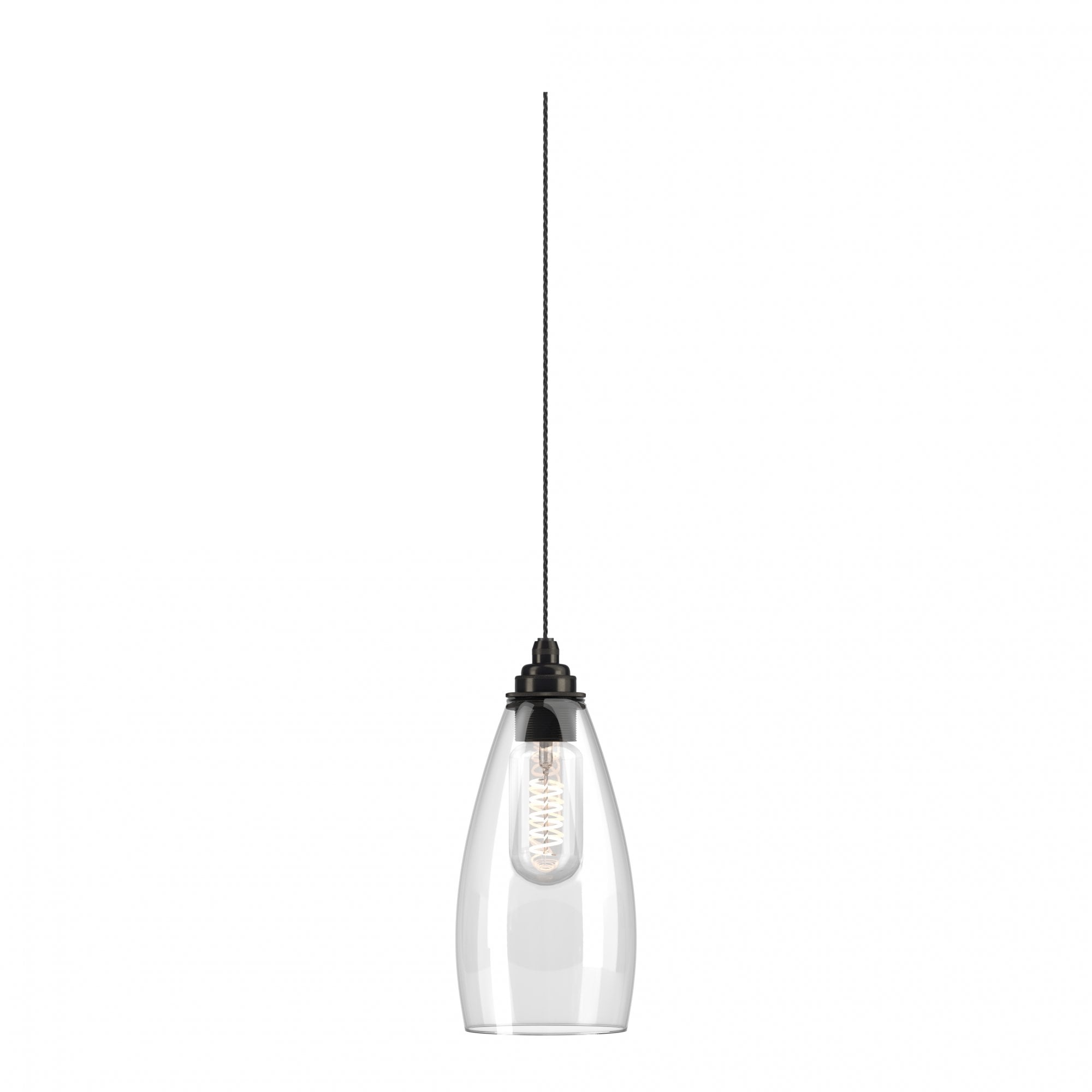 Fritz Fryer Upton Clear Glass Pendant Light - Medium (Various Colour Options)