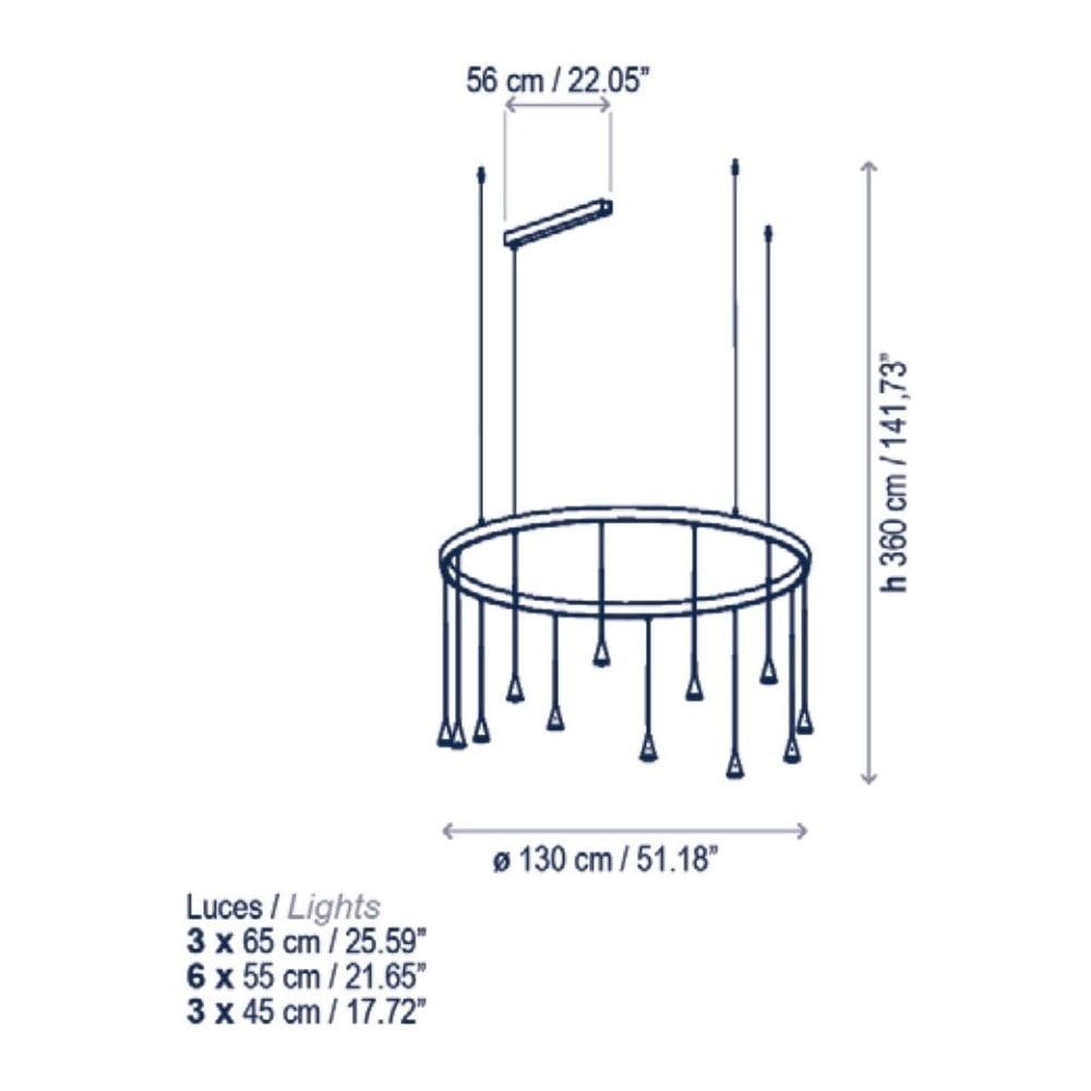 Bover Skybell Circle S/12L Pendant