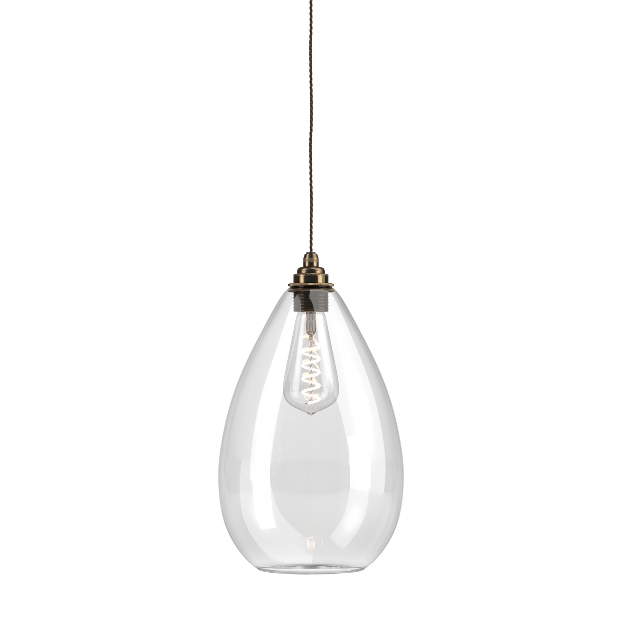 Fritz Fryer Wellington Clear Glass Pendant Light - XL (Various Colour Options)