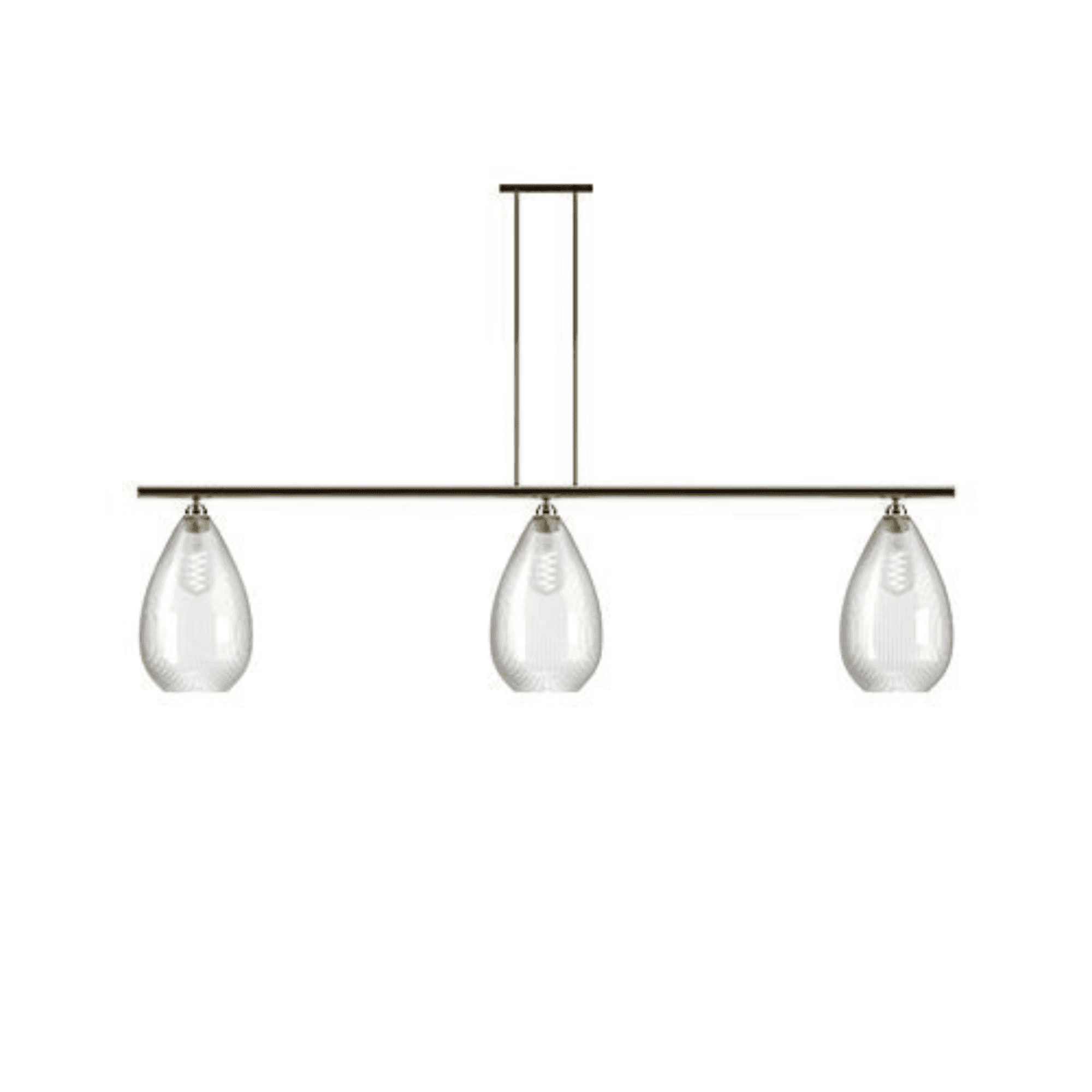 Fritz Fryer Wellington 3 Light Pendant Bar - Skinny Ribbed Glass (Various Colour Options)
