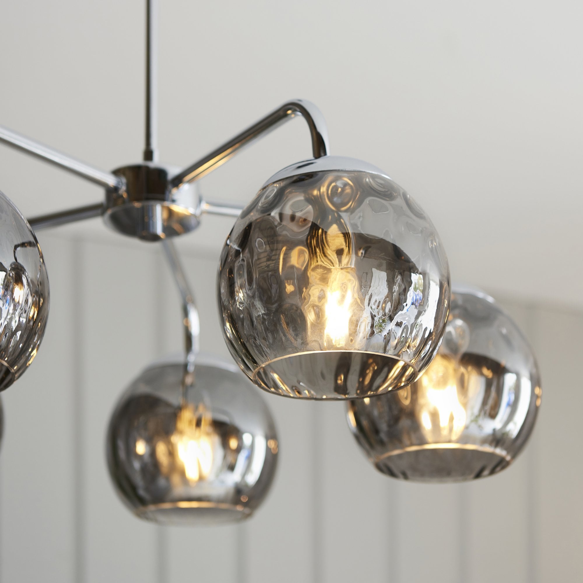Endon Dimple 5 Light Pendant - Smoked Glass & Polished Chrome