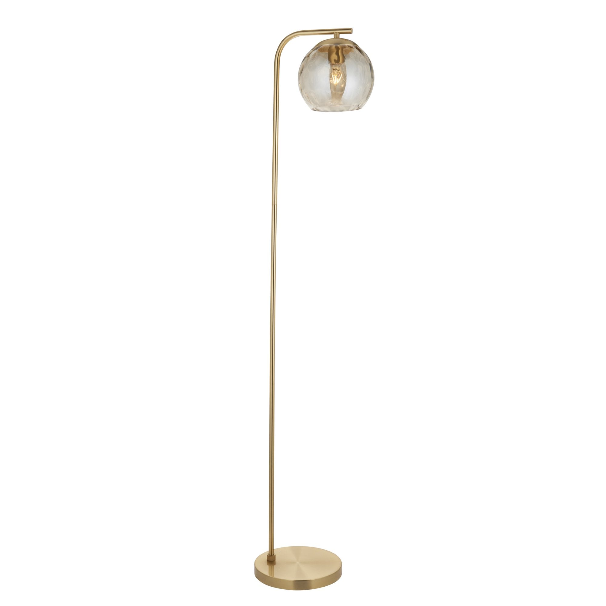 Endon Dimple Single Floor Lamp - Champagne Lustre & Brushed Brass