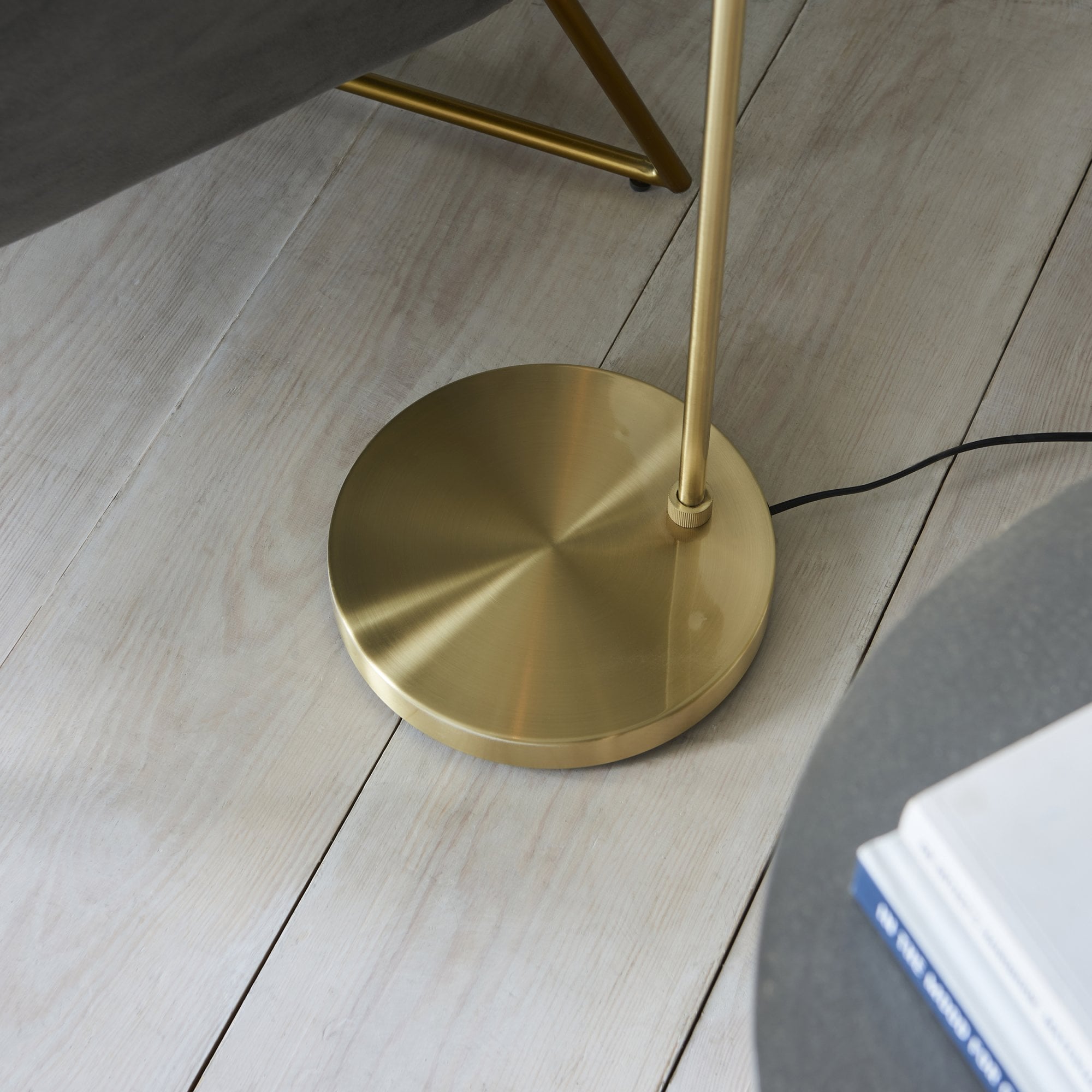 Endon Dimple Single Floor Lamp - Champagne Lustre & Brushed Brass