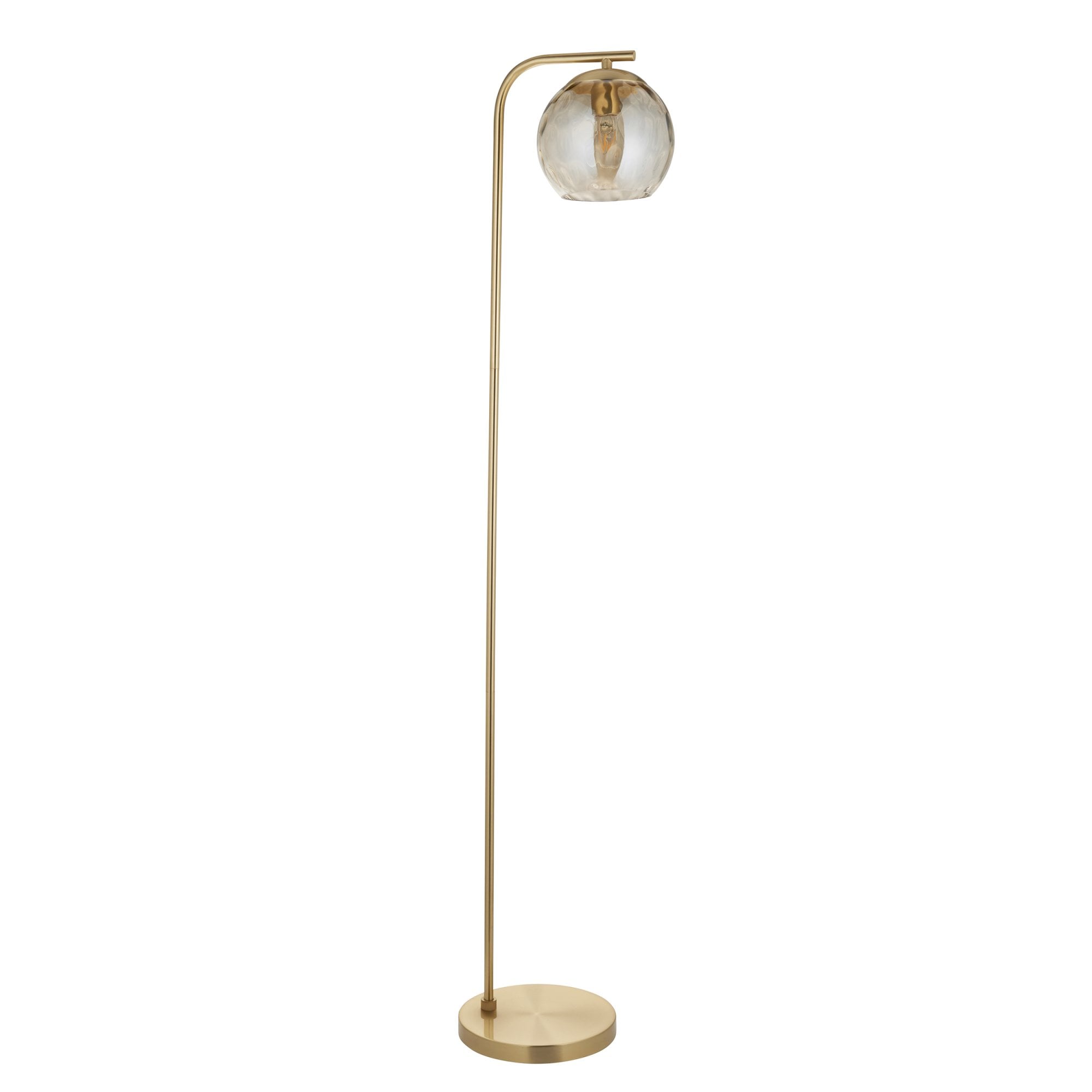 Endon Dimple Single Floor Lamp - Champagne Lustre & Brushed Brass