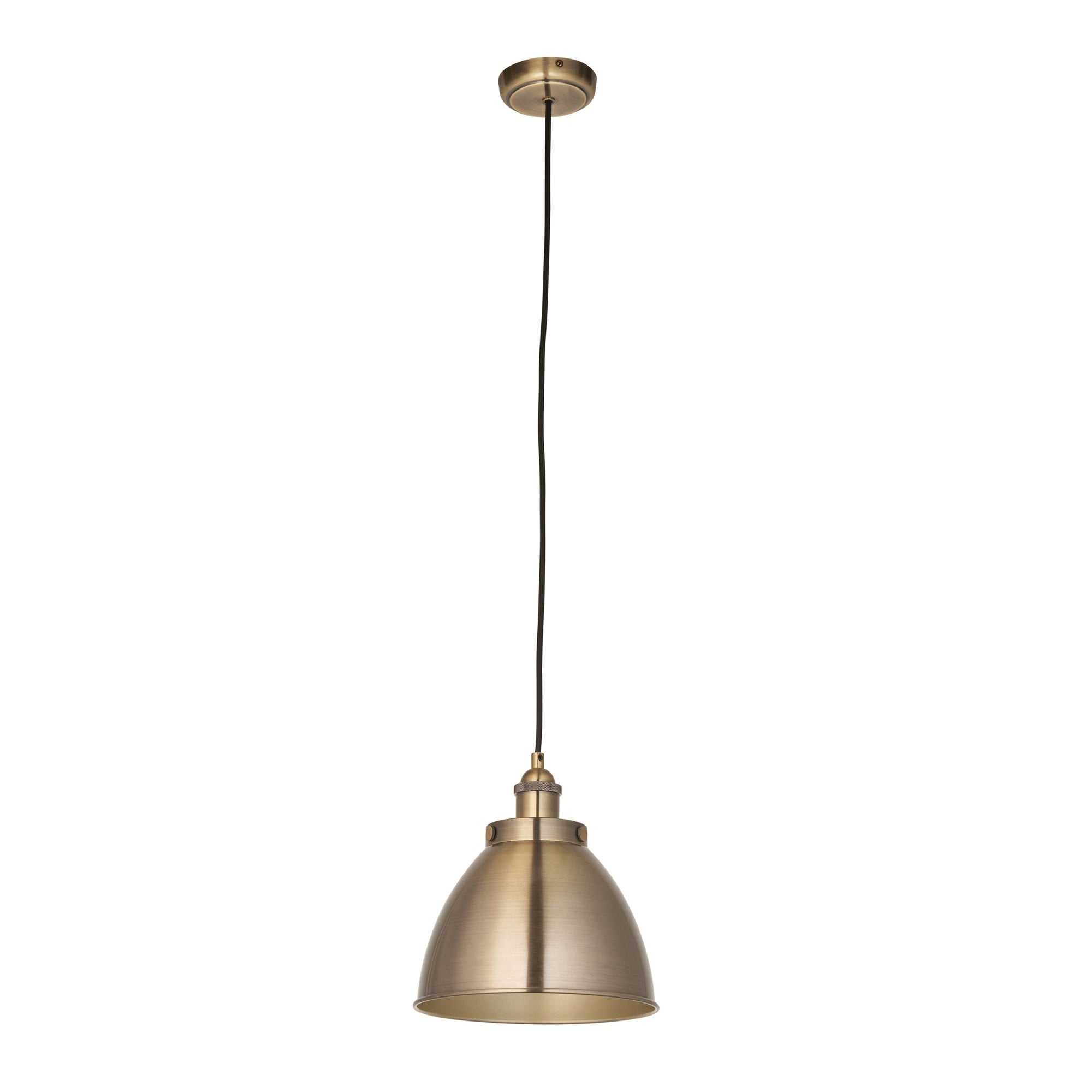 Endon Franklin Small Single Pendant - Antique Brass Plate
