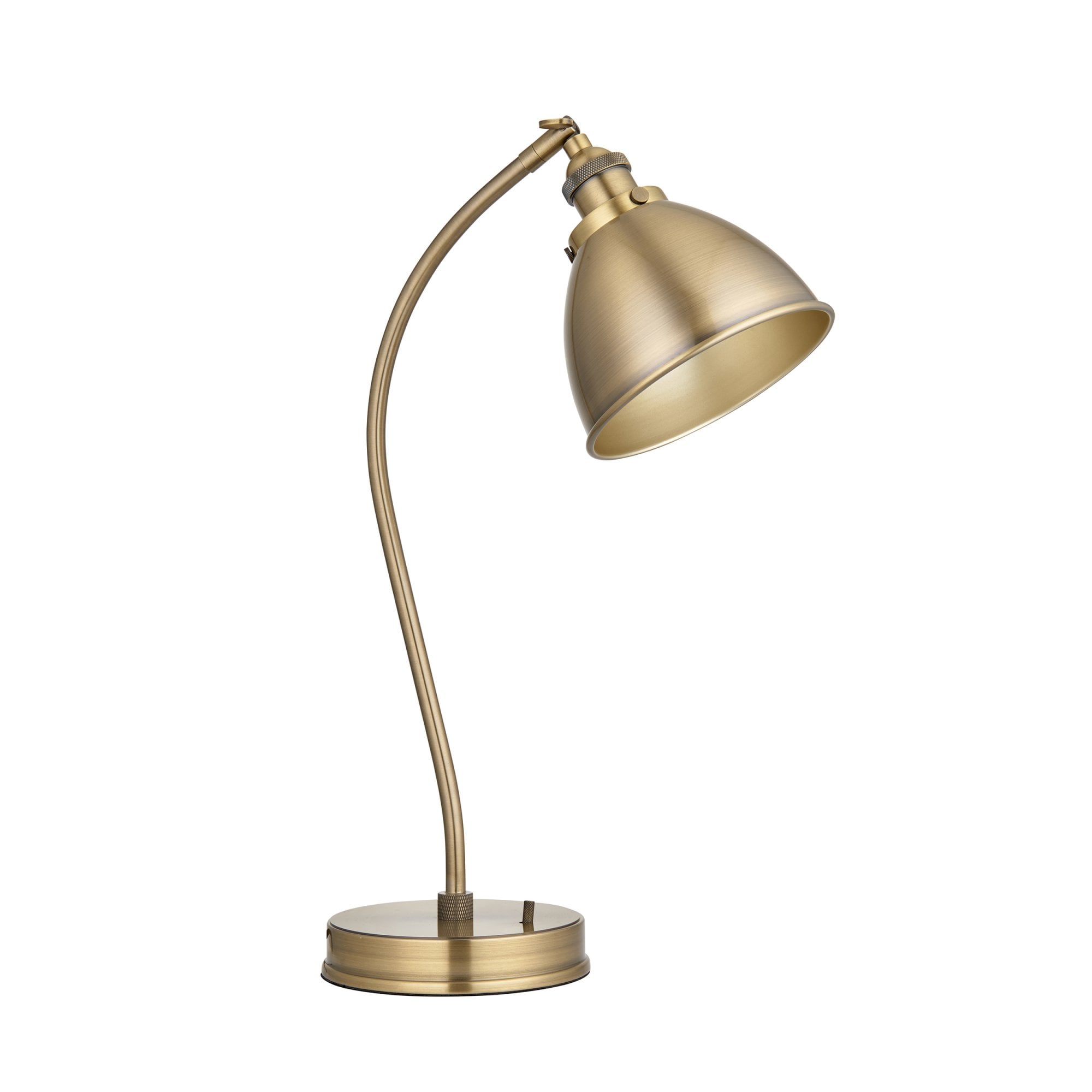 Endon Franklin Single Task Table Lamp - Antique Brass Plate