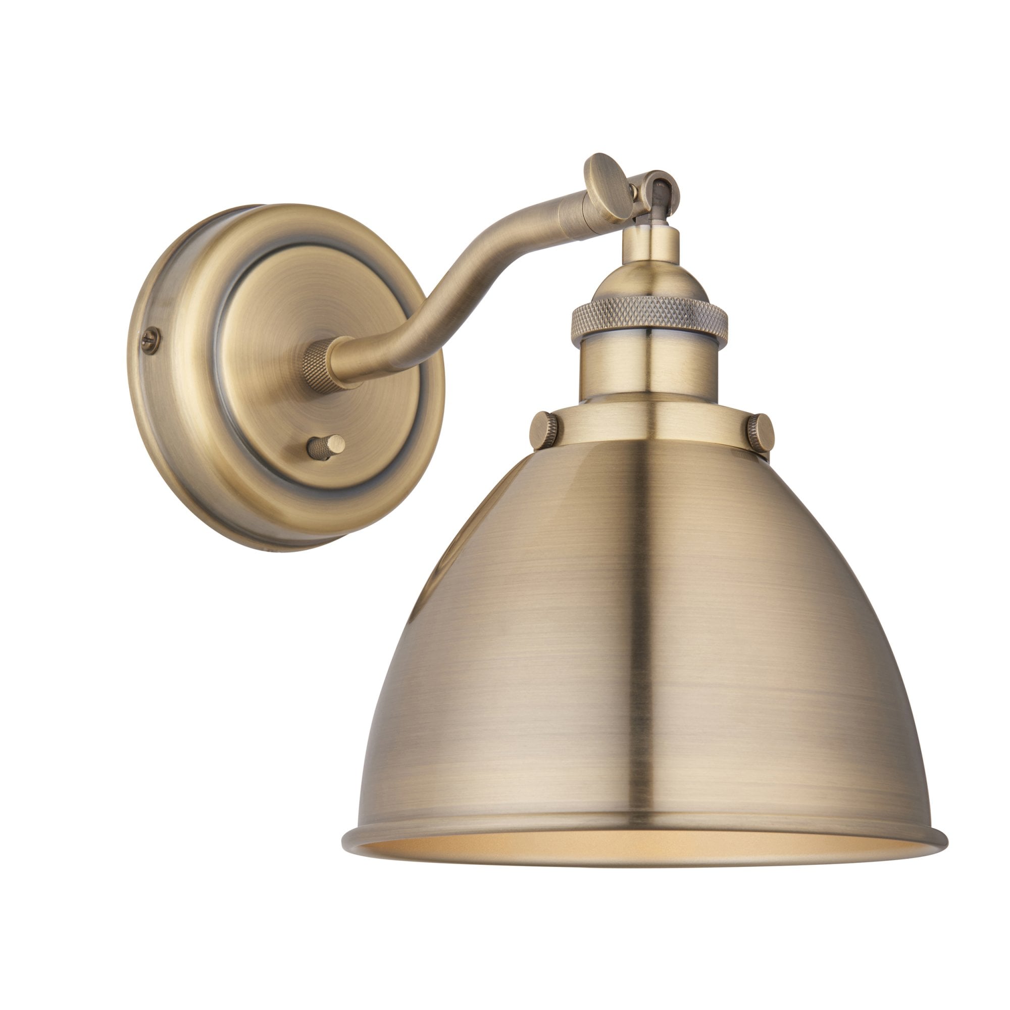 Endon Franklin Single Wall Light - Antique Brass Plate
