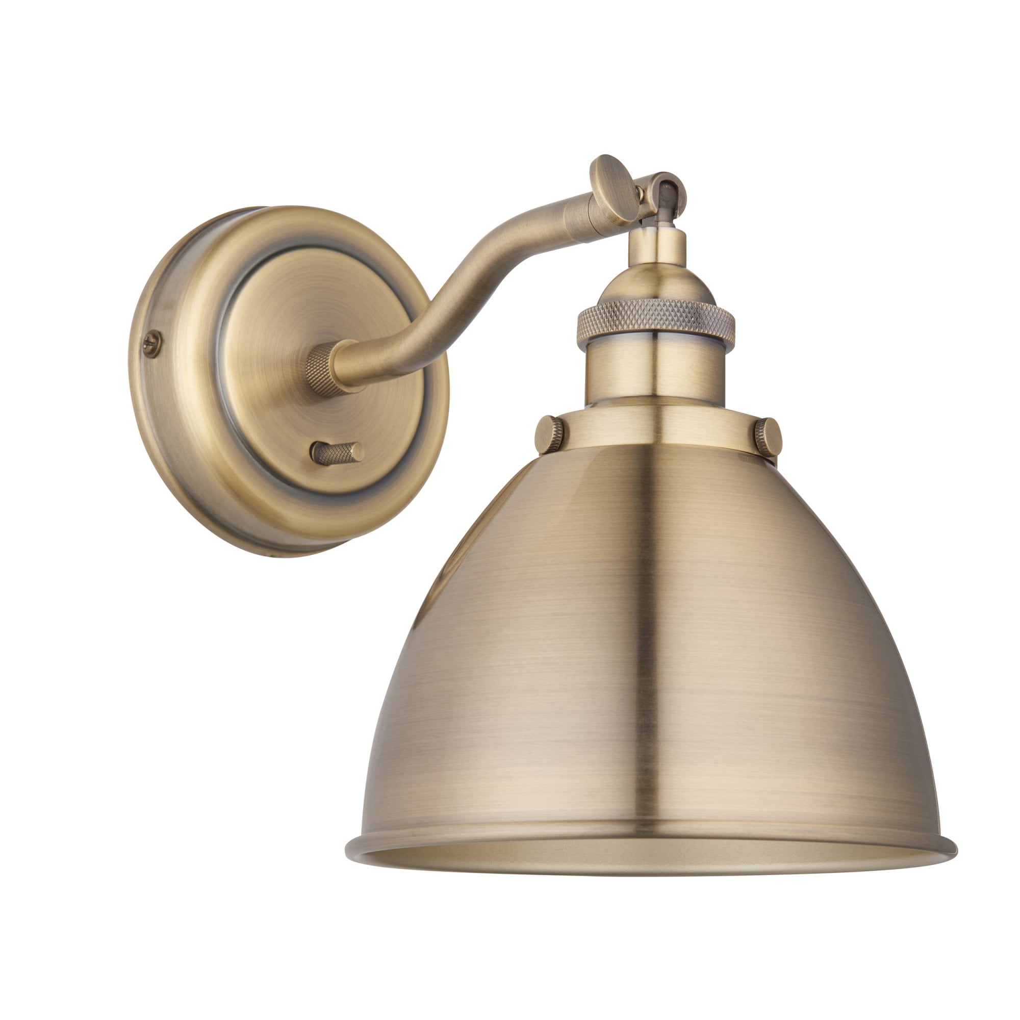 Endon Franklin Single Wall Light - Antique Brass Plate
