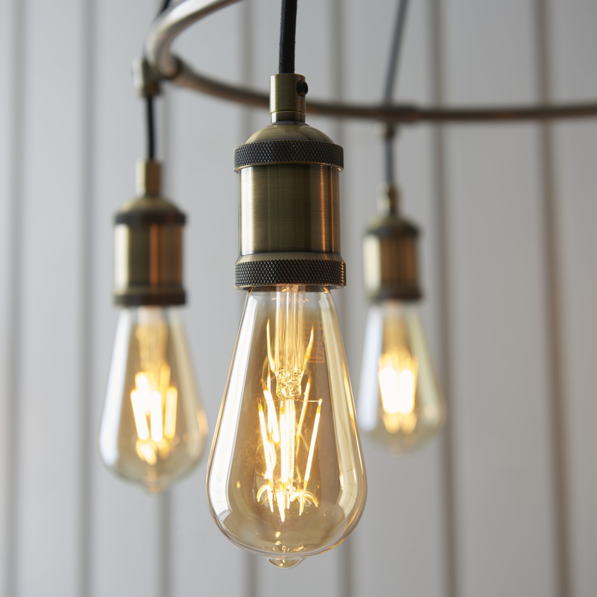 Endon Hal 6 Light Pendant - Antique Brass