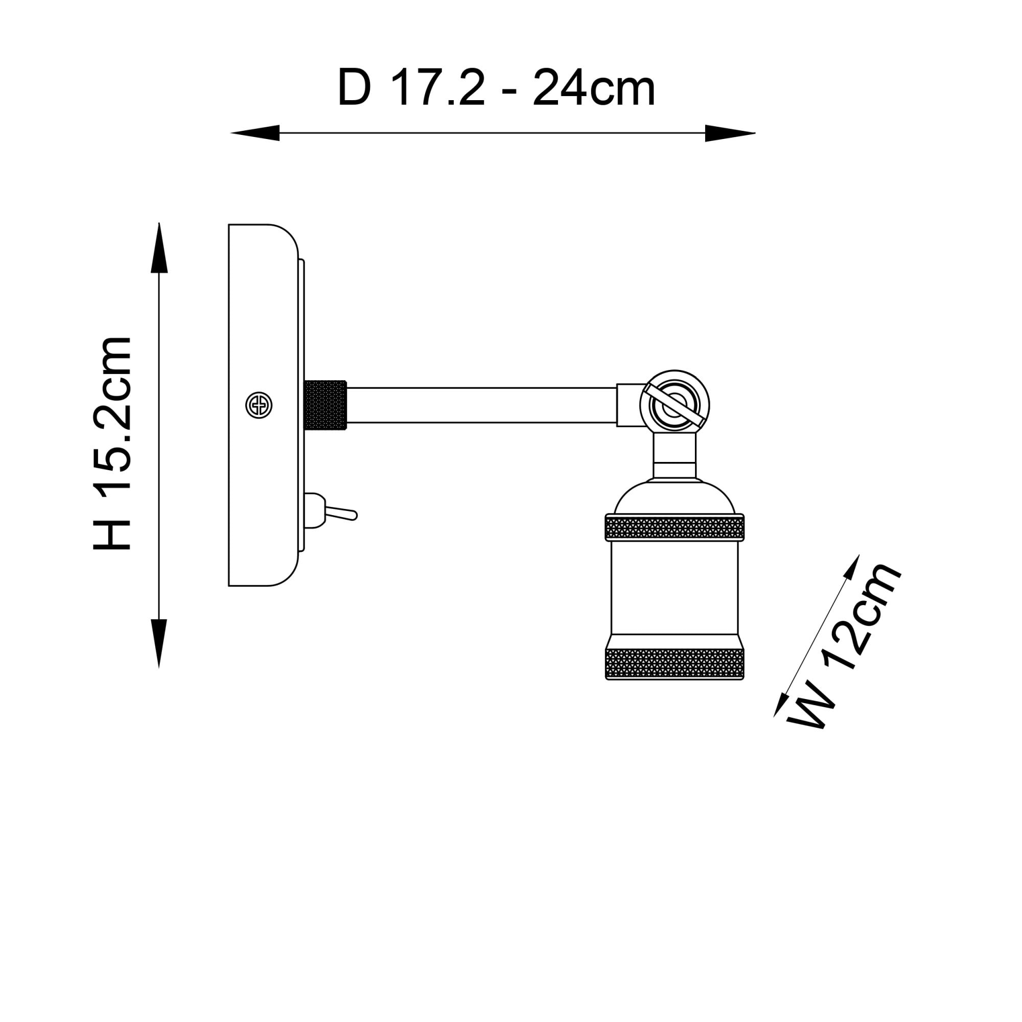 Endon Hal Single Wall Light - Antique Brass