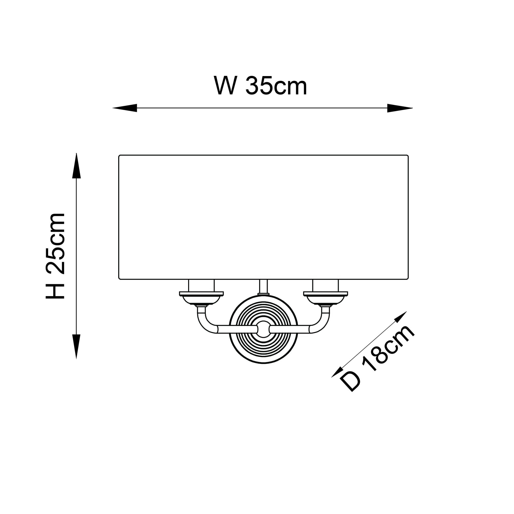 Endon Highclere 2 Light Wall Light - Antique Brass & Vintage White