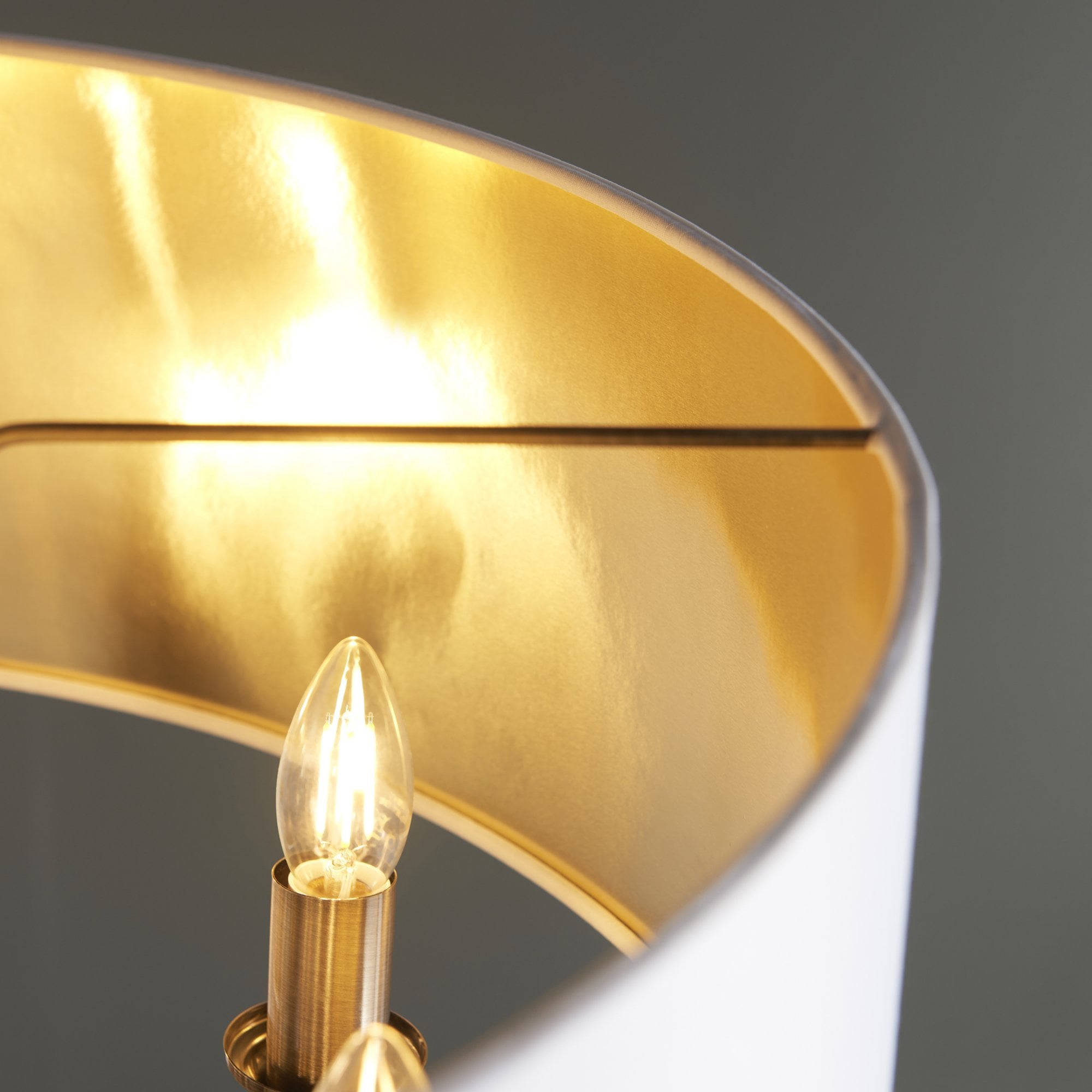 Endon Highclere 8 Light Pendant - Antique Brass & Vintage White