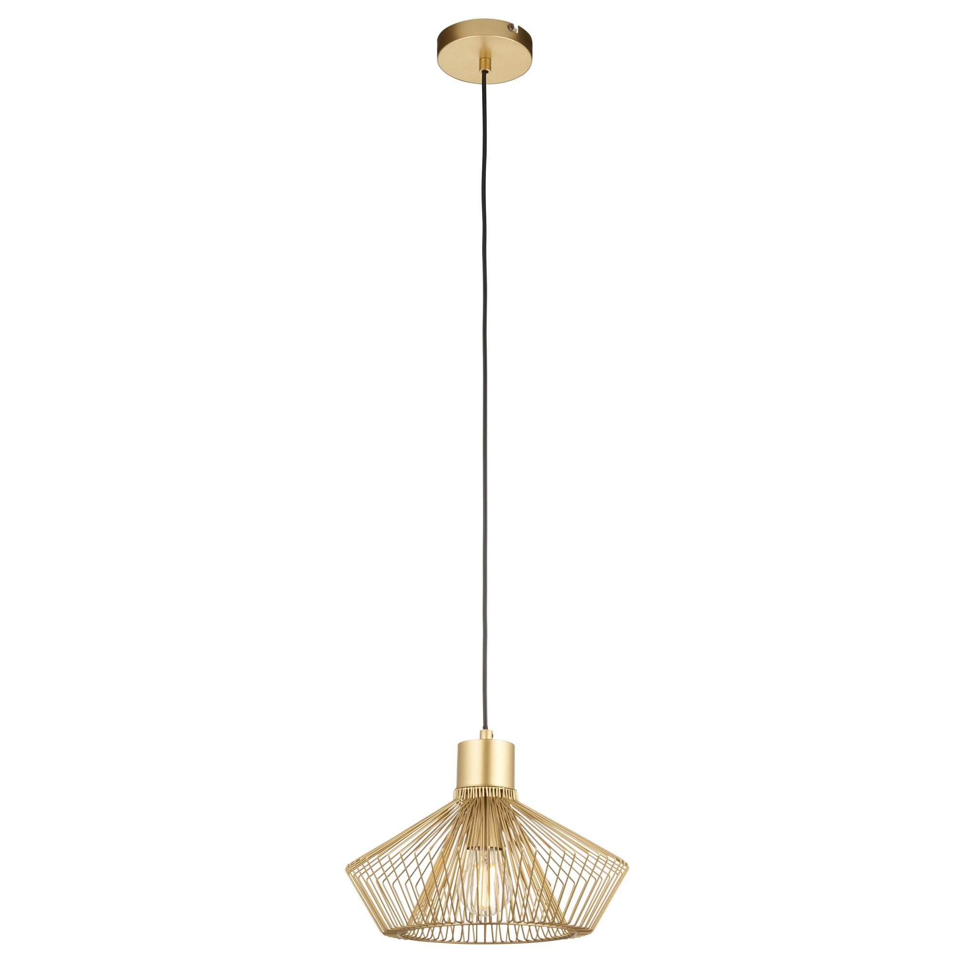 Endon Kimberley Single Caged Pendant - Gold Painted