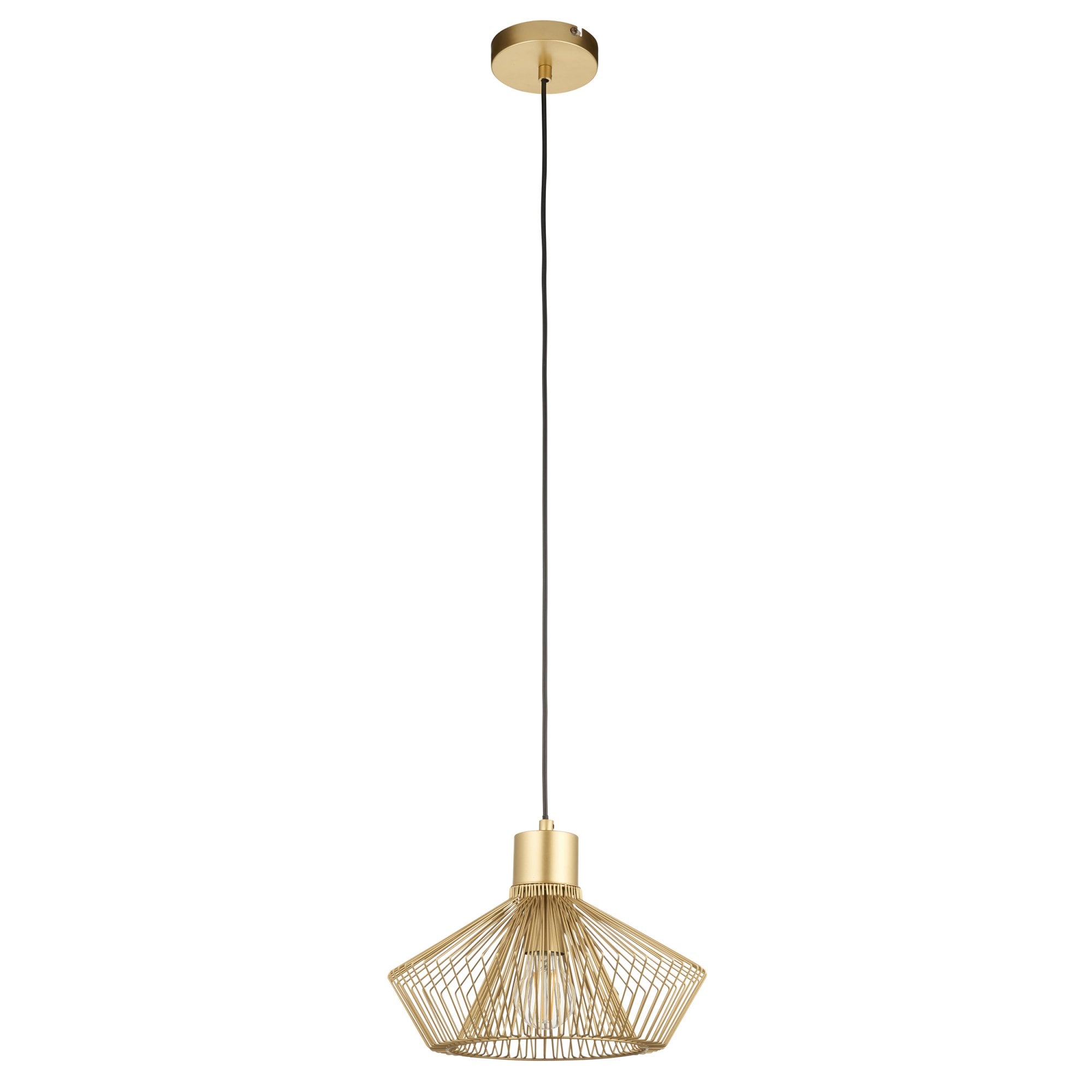 Endon Kimberley Single Caged Pendant - Gold Painted