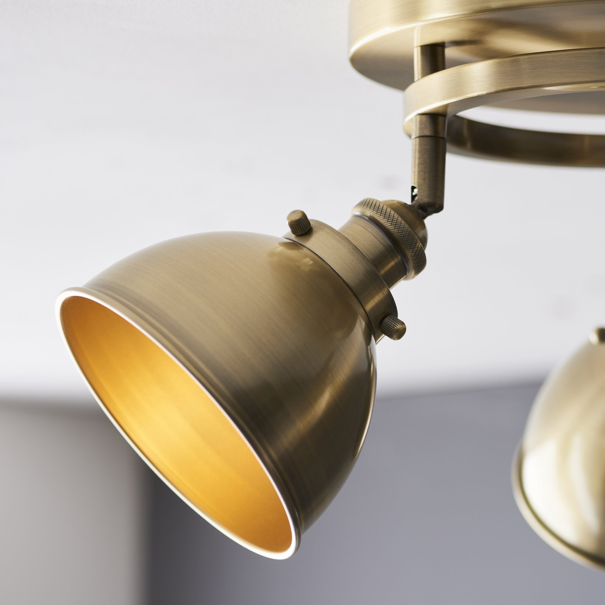 Endon Wyatt 3 Light Round Spotlight - Antique Brass