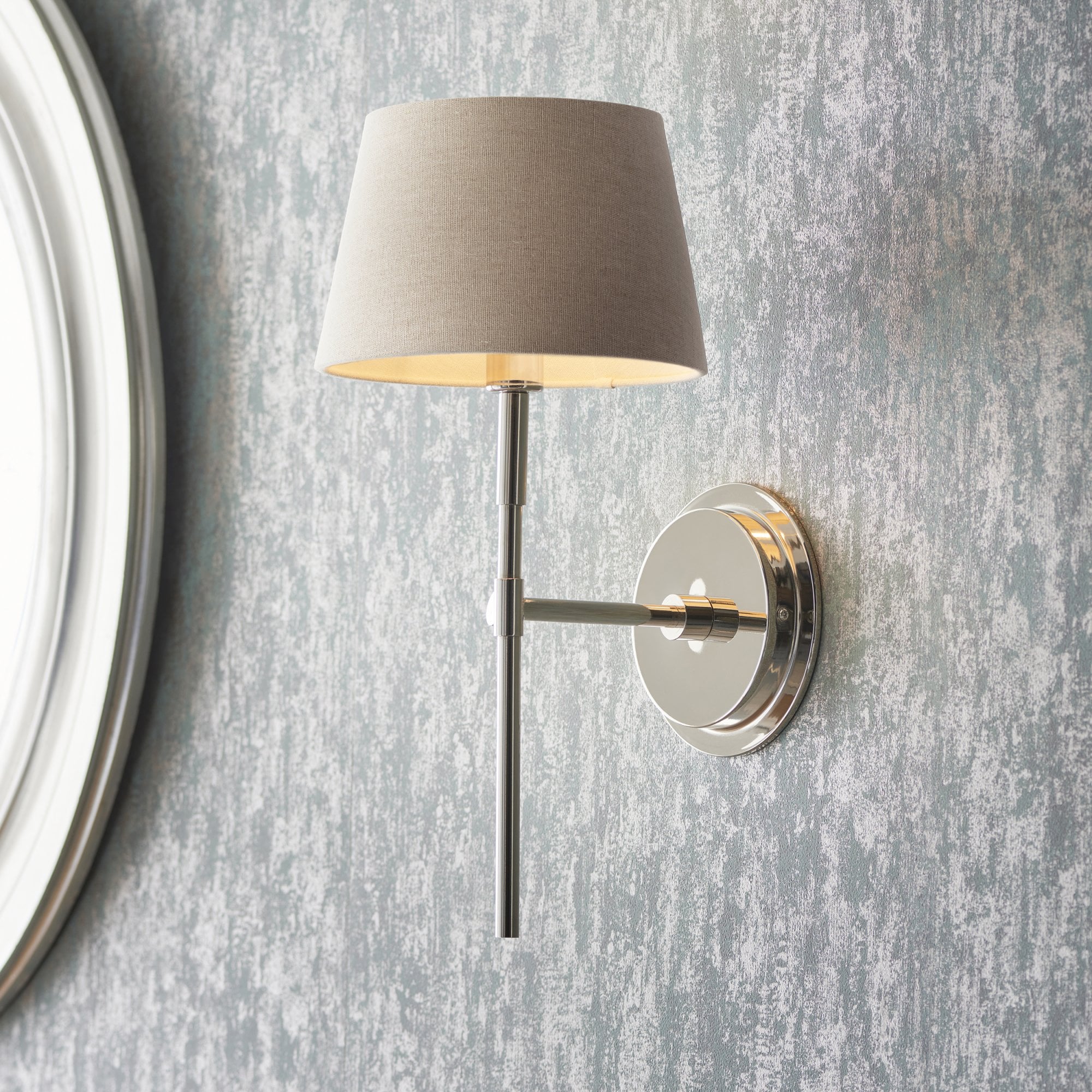 Endon Rennes Single Light Wall - Polished Nickel (No Shade)