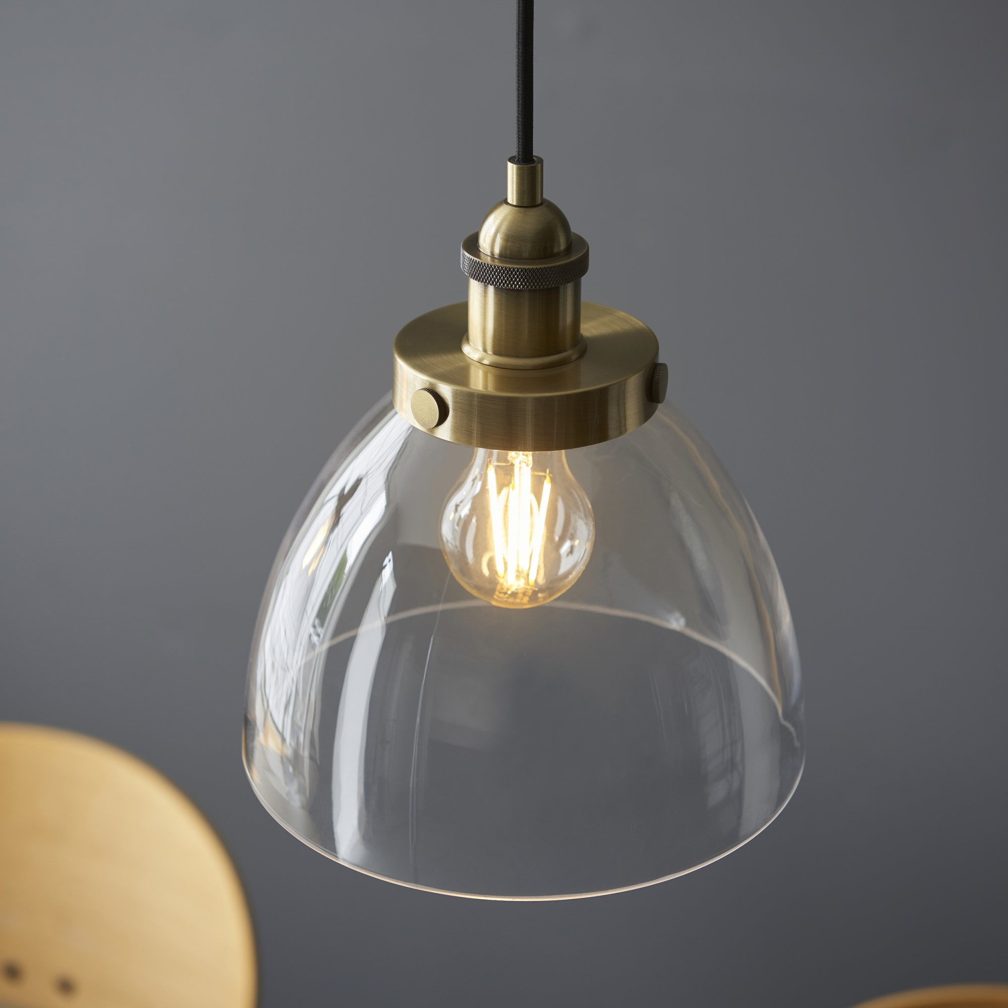 Endon Hansen 3 Light Linear Pendant - Antique Brass