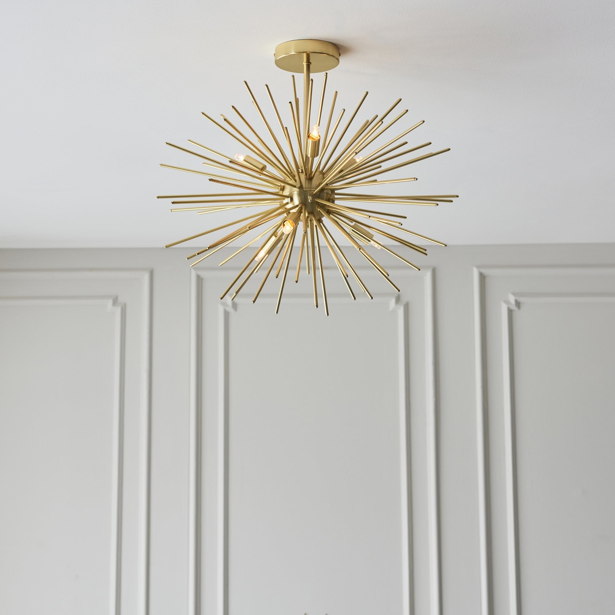 Endon Orta 6 Light Semi Flush - Satin Gold