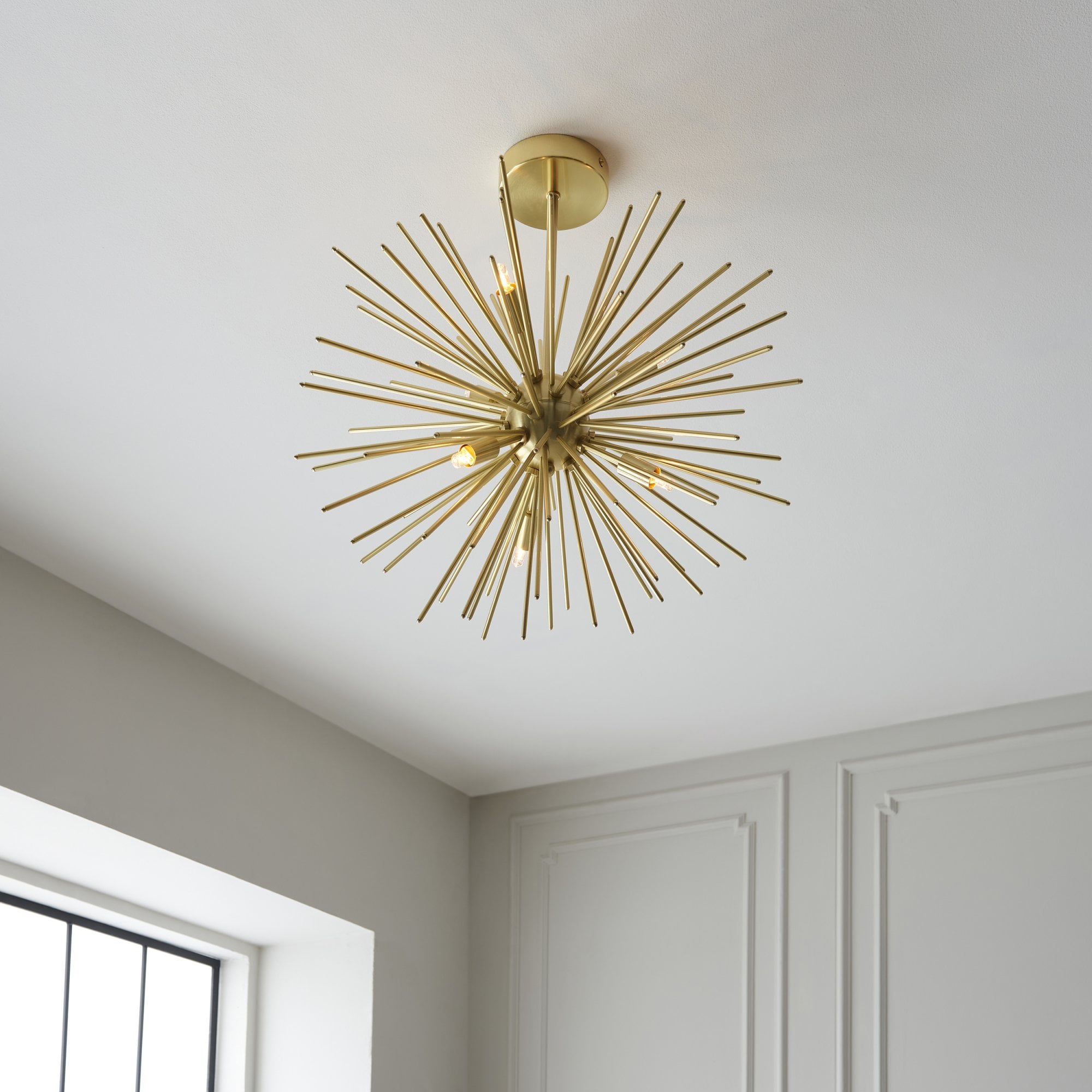 Endon Orta 6 Light Semi Flush - Satin Gold