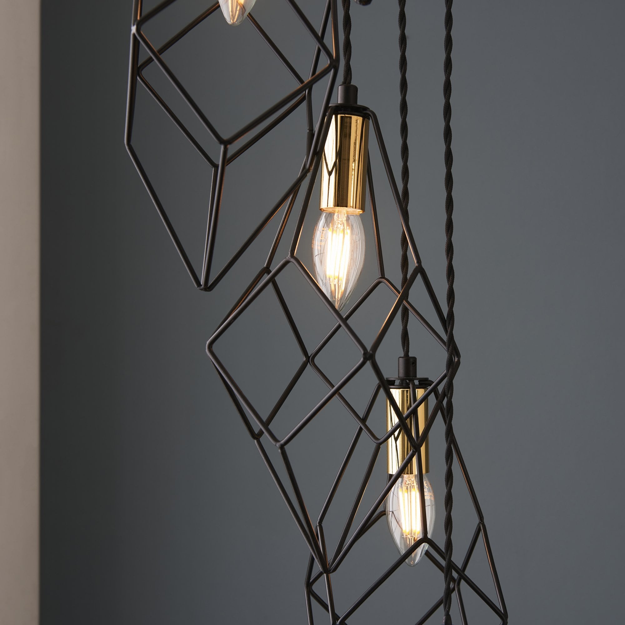 Endon Jaxon 6 Light Cascade Pendant - Matt Black